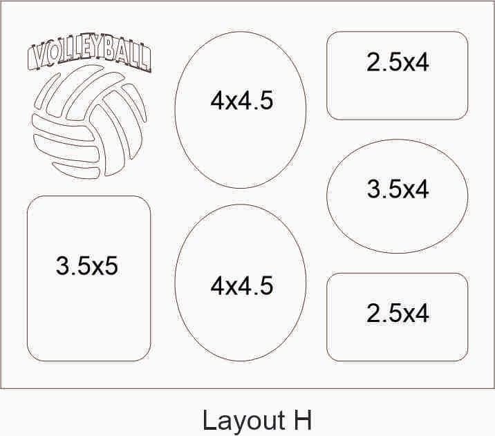 11x14 Layout H with 6 photo openings of various size - Legacy Images - Picture Frames