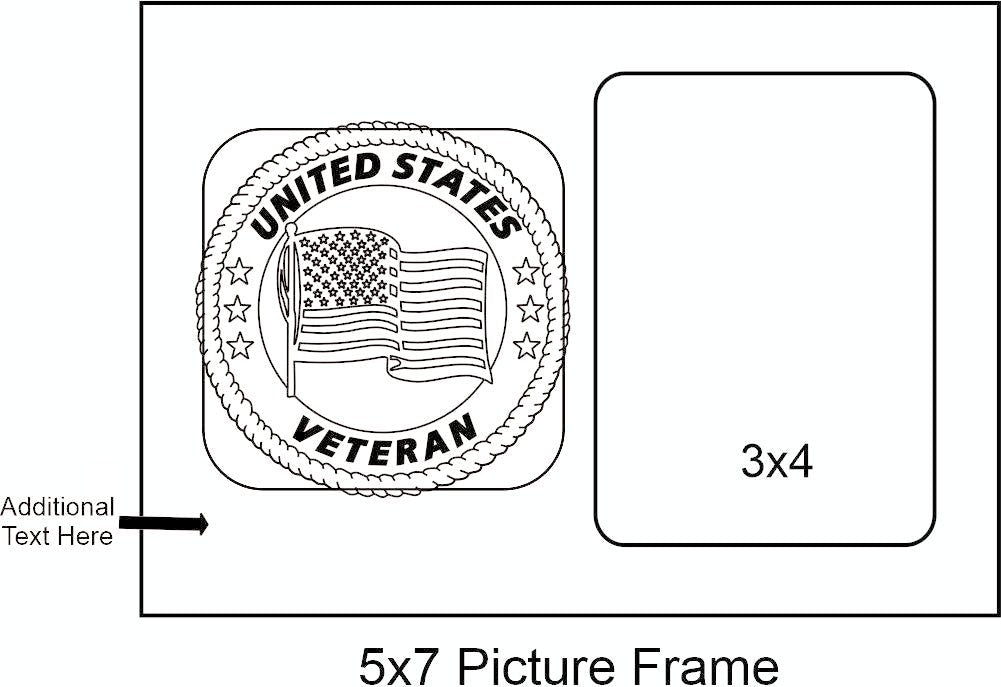 5x7 Military Layout with 3x4 vertical photo opening - Legacy Images - Picture Frames