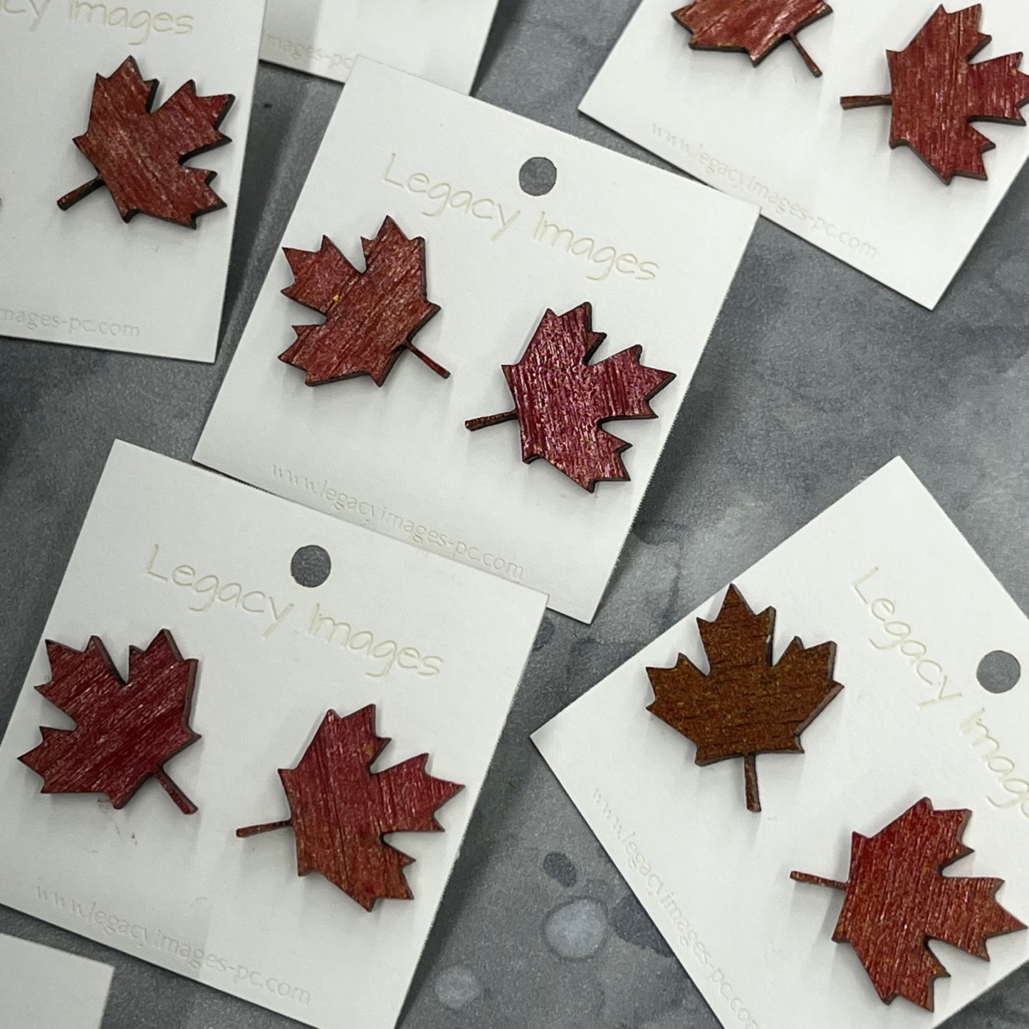 Fall Earrings - Maple Leaves - Legacy Images - Earrings - Earrings fall laser engraved