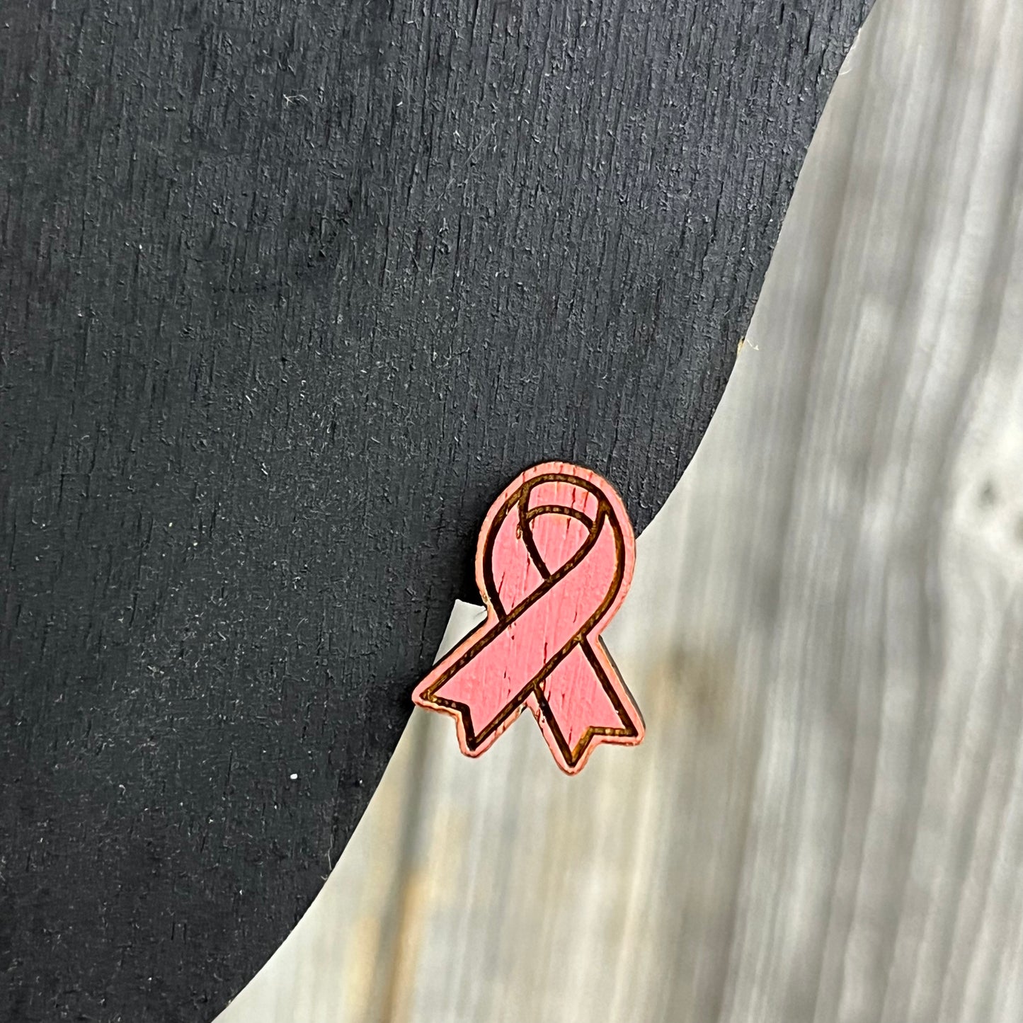 Pink Ribbon Earrings - Breast Cancer Awareness - Legacy Images - Earrings - Earrings laser engraved