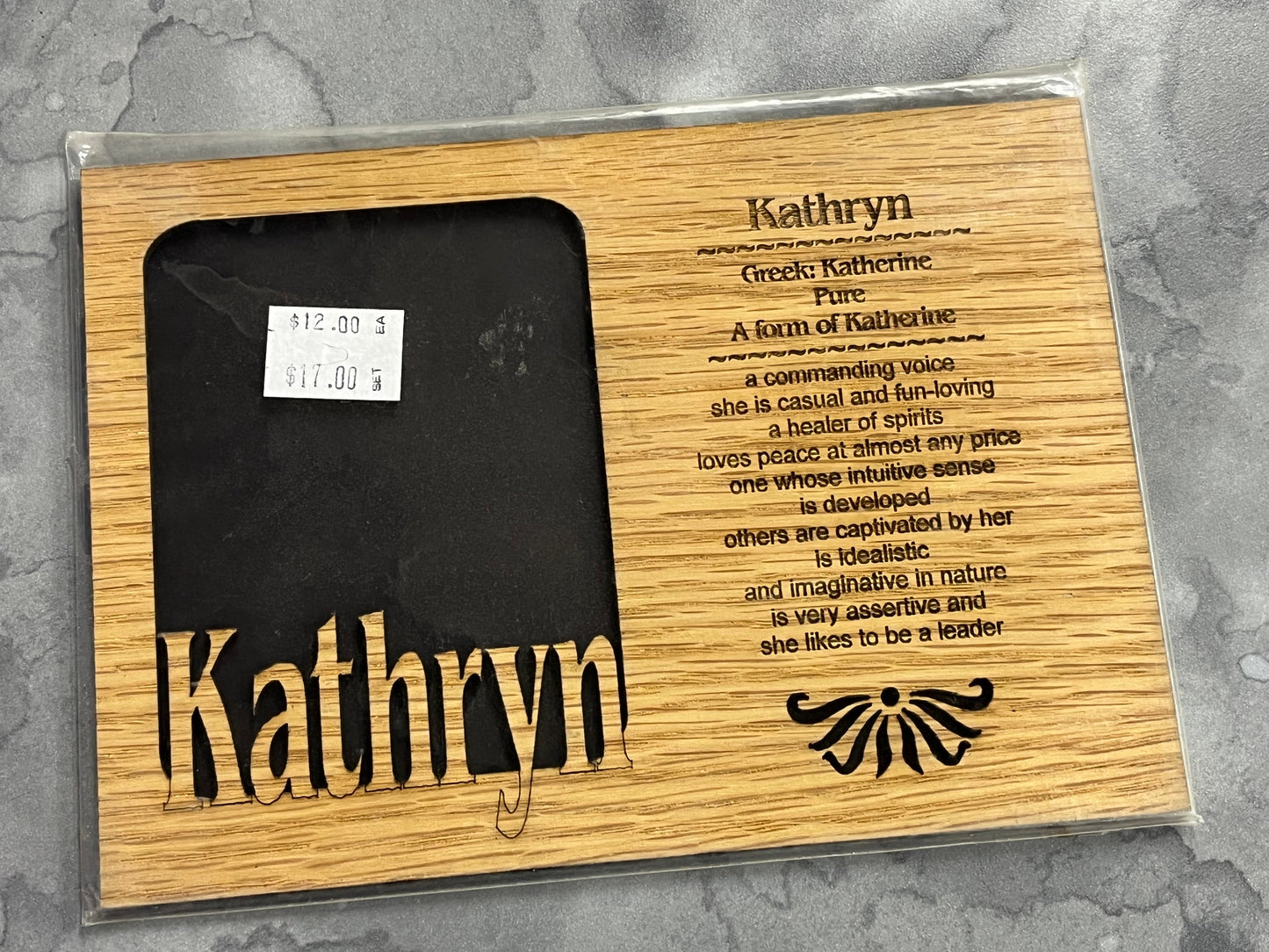 DISCONTINUED 5x7 Profile Name Meaning Picture Frame - Matte Only - Names A-K