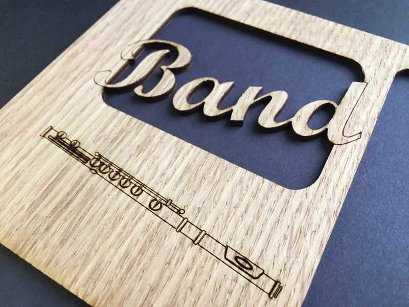 Band Picture Frame - 8x10 Frame Hold 5x7 Photo - Legacy Images - Picture Frames - 8x10 picture frame band flute laser engraved