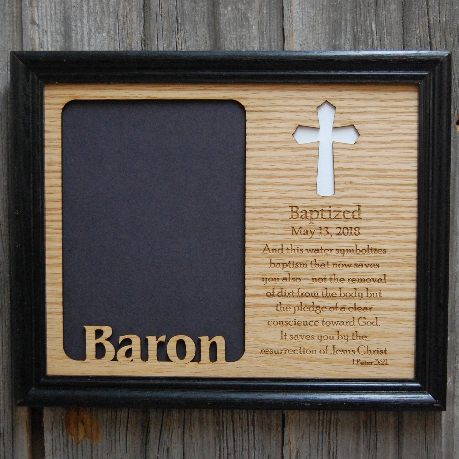 Baptism Picture Frame - 8x10 Frame Hold 5x7 Photo - Baptism Picture Frame - 8x10 Frame Hold 5x7 Photo - 8x10 Baptism Picture Frame, Picture Frame, home decor, laser engraved - Legacy Images - Legacy Images - Picture Frames - Legacy Images - Picture Frames