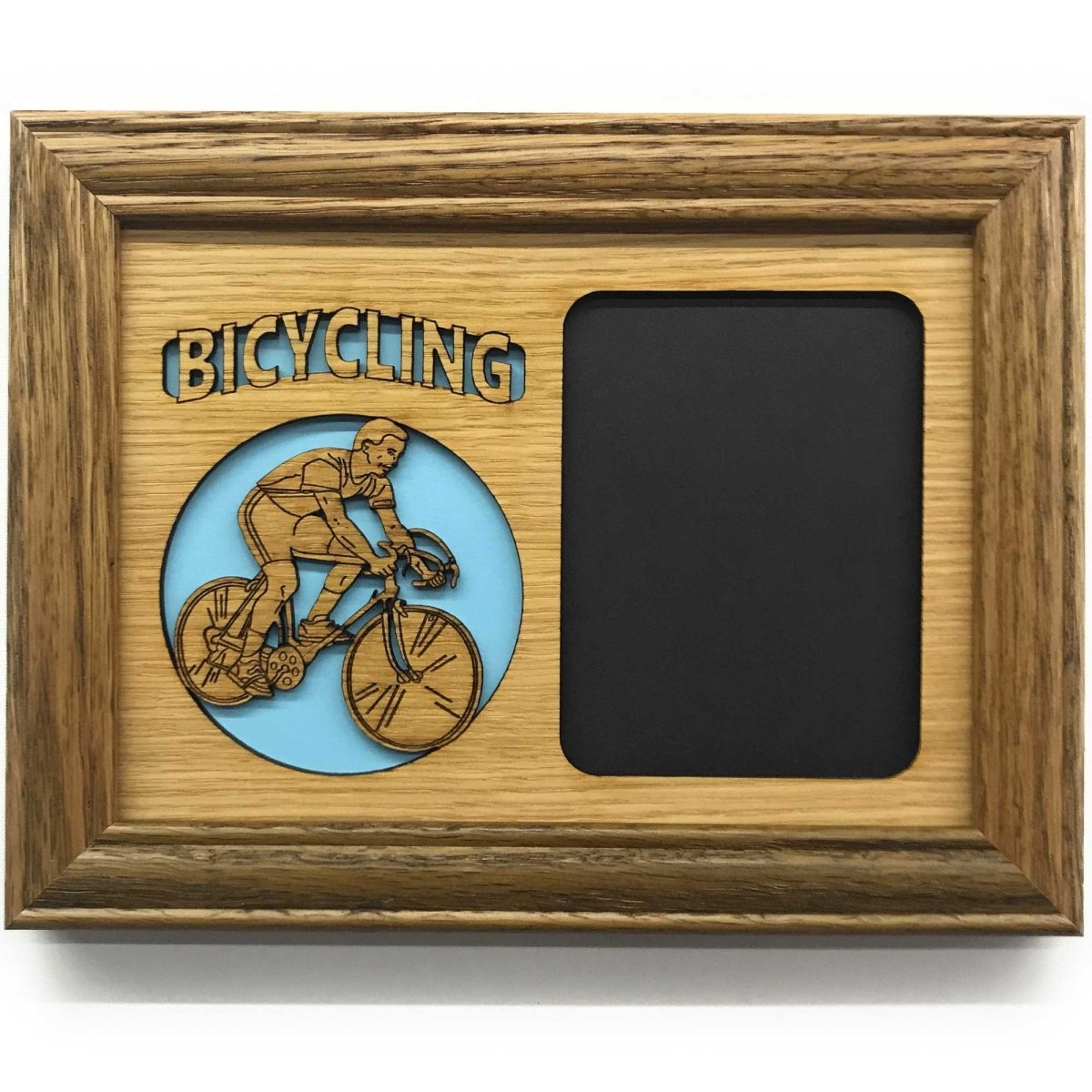 Bicycling Picture Frame - Legacy Images - Picture Frame - 5x7 picture frame hobbies sports laser engraved
