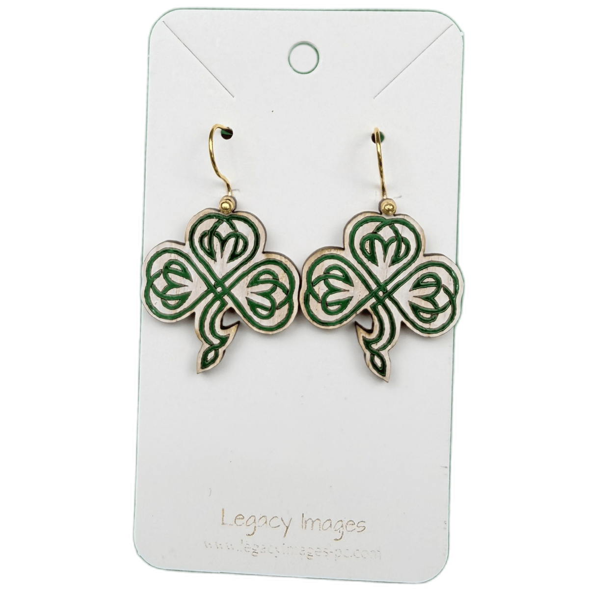 Celtic Clover Dangle Earrings - Legacy Images - Earrings - dangle earrings Earrings st patrick's day laser engraved
