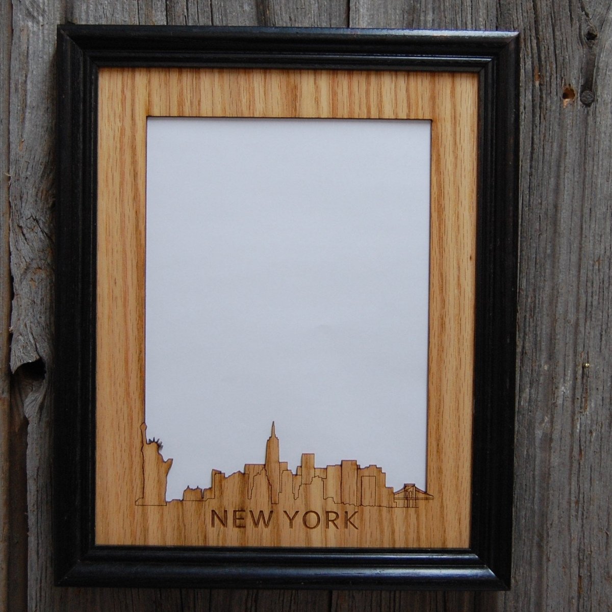 City Skyline Picture Frame - 8x10 Frame Hold 5x7 Photo - Legacy Images - Picture Frames - 8x10 picture frame city custom laser engraved