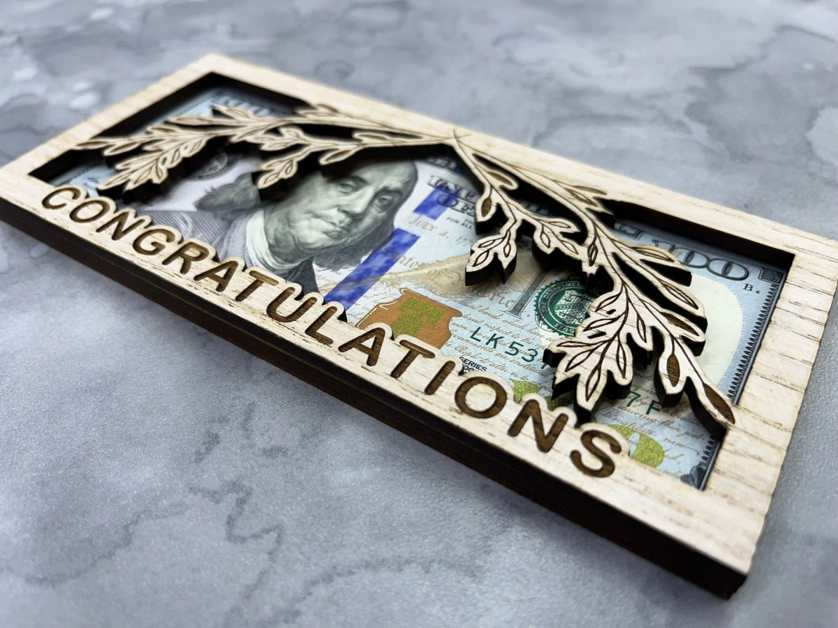 Congratulations Money Holder - Legacy Images - Greeting Card - gift money card money holder laser engraved