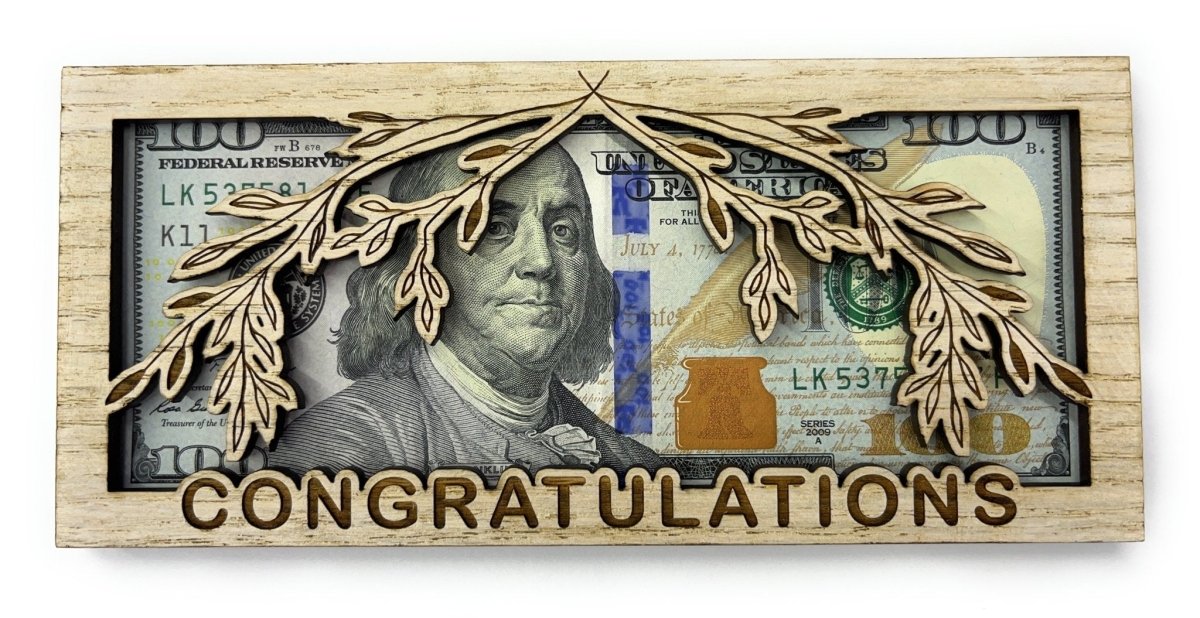 Congratulations Money Holder - Legacy Images - Greeting Card - gift money card money holder laser engraved