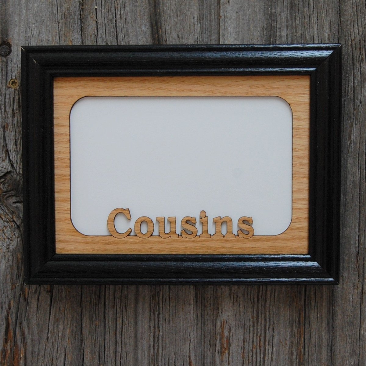 Cousins Picture Frame - 5x7 Frame Holds 4x6 Photo - Legacy Images - Picture Frames - 5x7 picture frame cousins family laser engraved