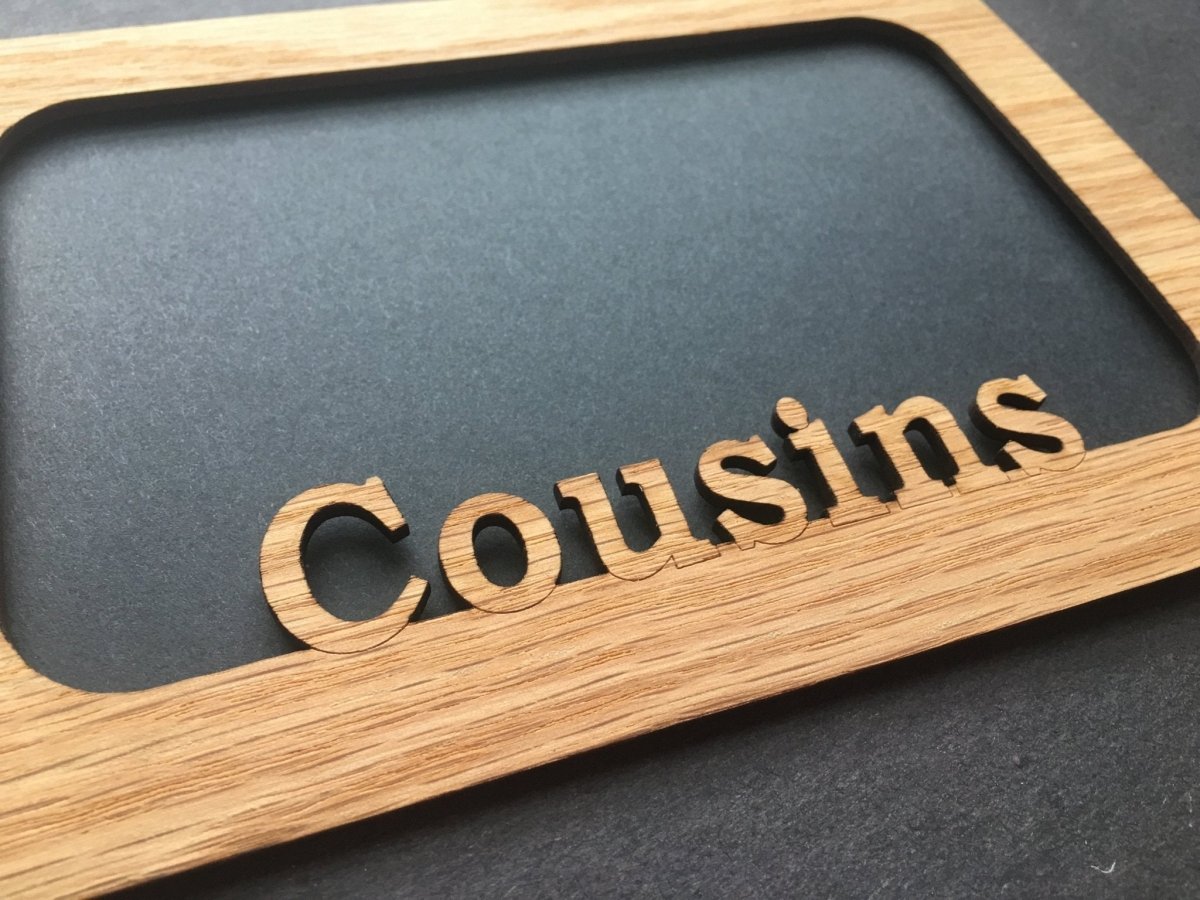 Cousins Picture Frame - 5x7 Frame Holds 4x6 Photo - Legacy Images - Picture Frames - 5x7 picture frame cousins family laser engraved