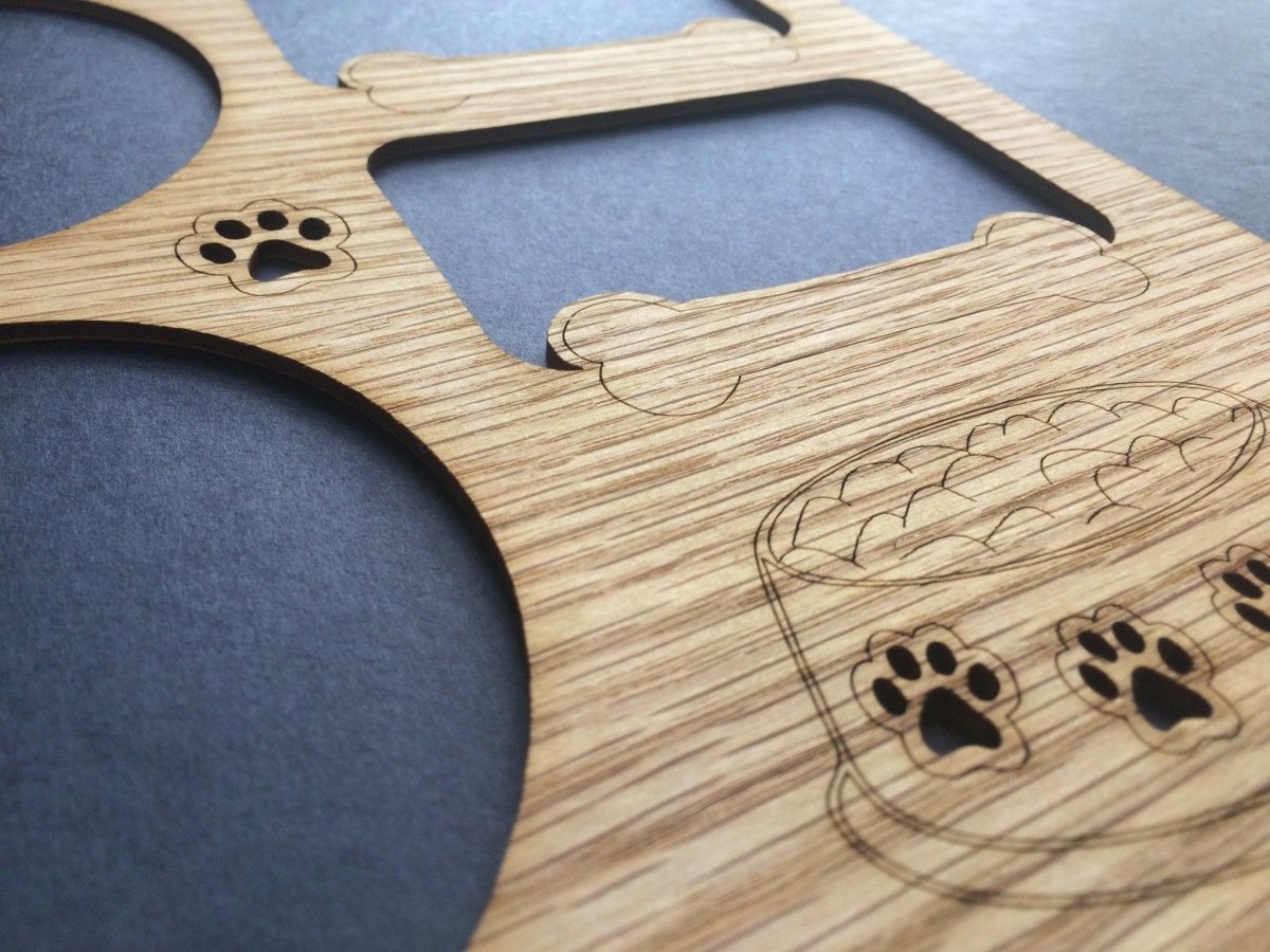 Dog Bowl & Bones Picture Frame 11"x14" - Legacy Images - Picture Frames - 11x14 Picture Frame dog pets laser engraved