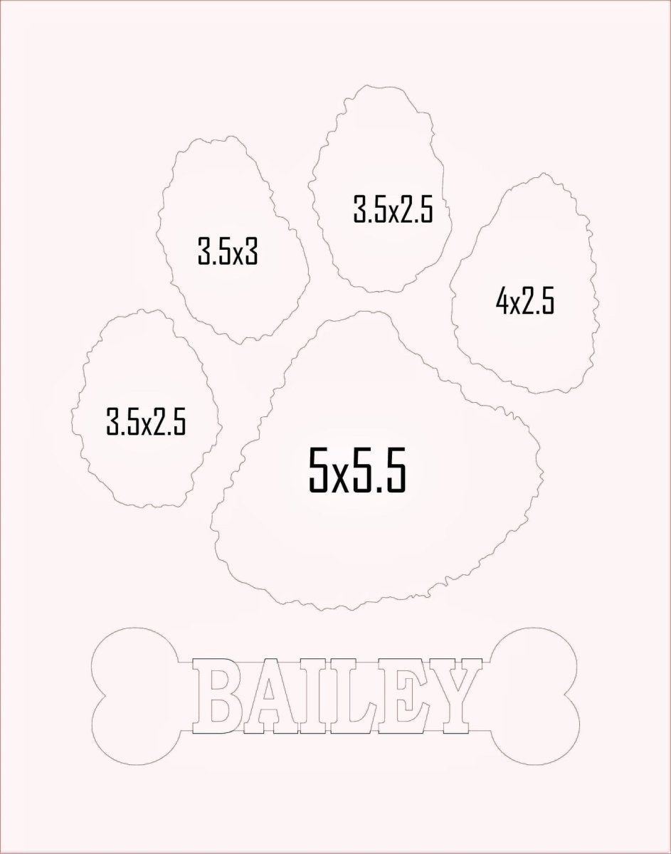 Dog Paw Print Picture Frame - Legacy Images - Picture Frames - 11x14 Picture Frame 8x10 picture frame dog laser engraved