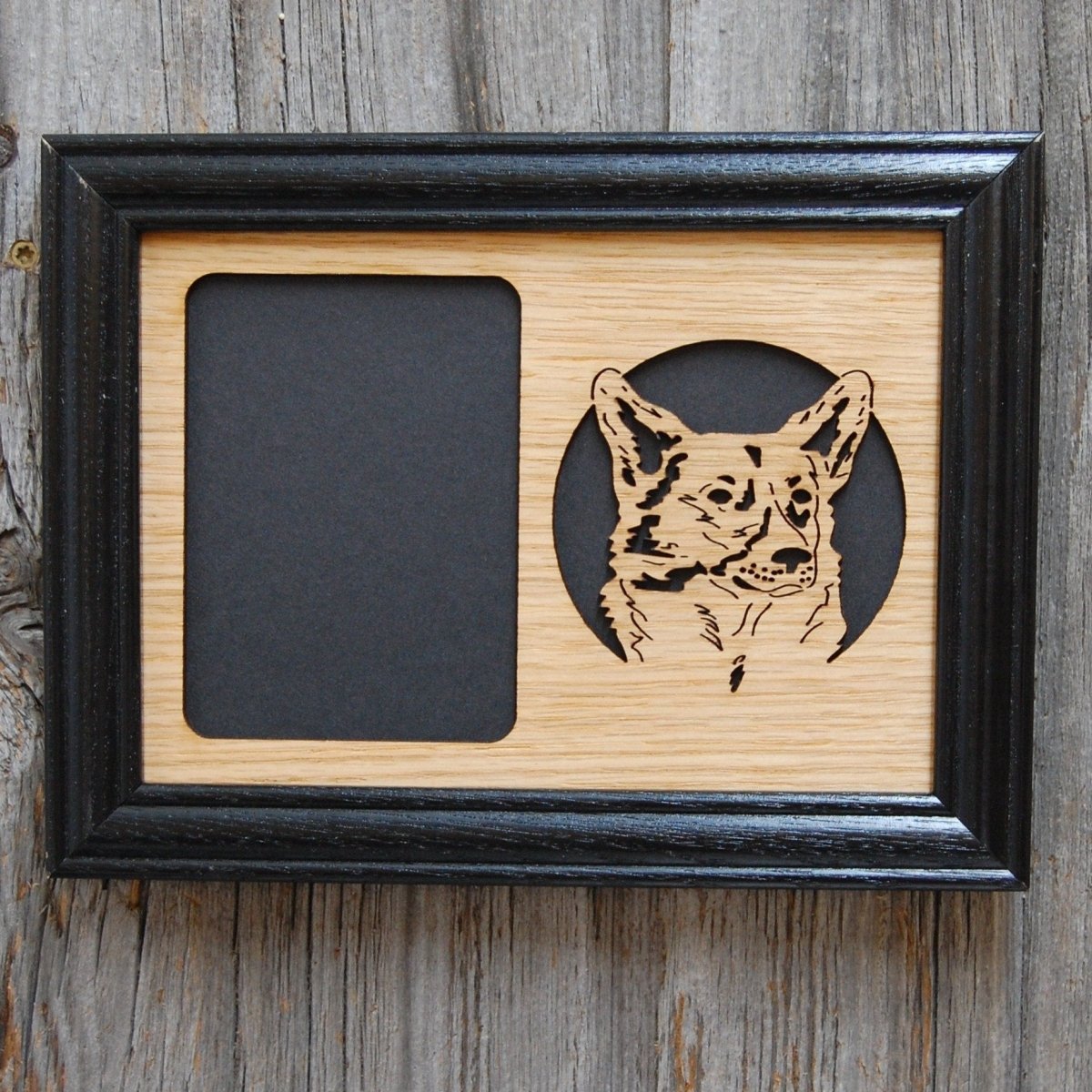 Dog Portrait Picture Frame - 5x7 Frame Holds a 3x4 Photo - Legacy Images - Picture Frames - 5x7 picture frame breed dog laser engraved