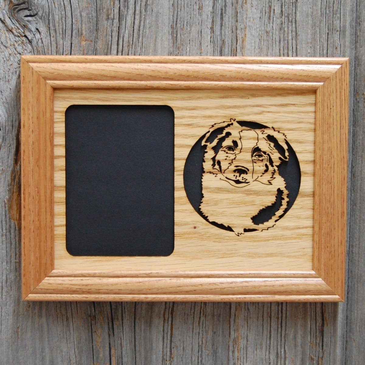 Dog Portrait Picture Frame - 5x7 Frame Holds a 3x4 Photo - Legacy Images - Picture Frames - 5x7 picture frame breed dog laser engraved