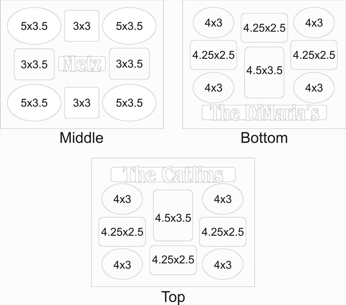 Family Name Picture Frame - 11x14 Frame Holds 8 Photos - Legacy Images - Picture Frames - 11x14 Picture Frame family name laser engraved