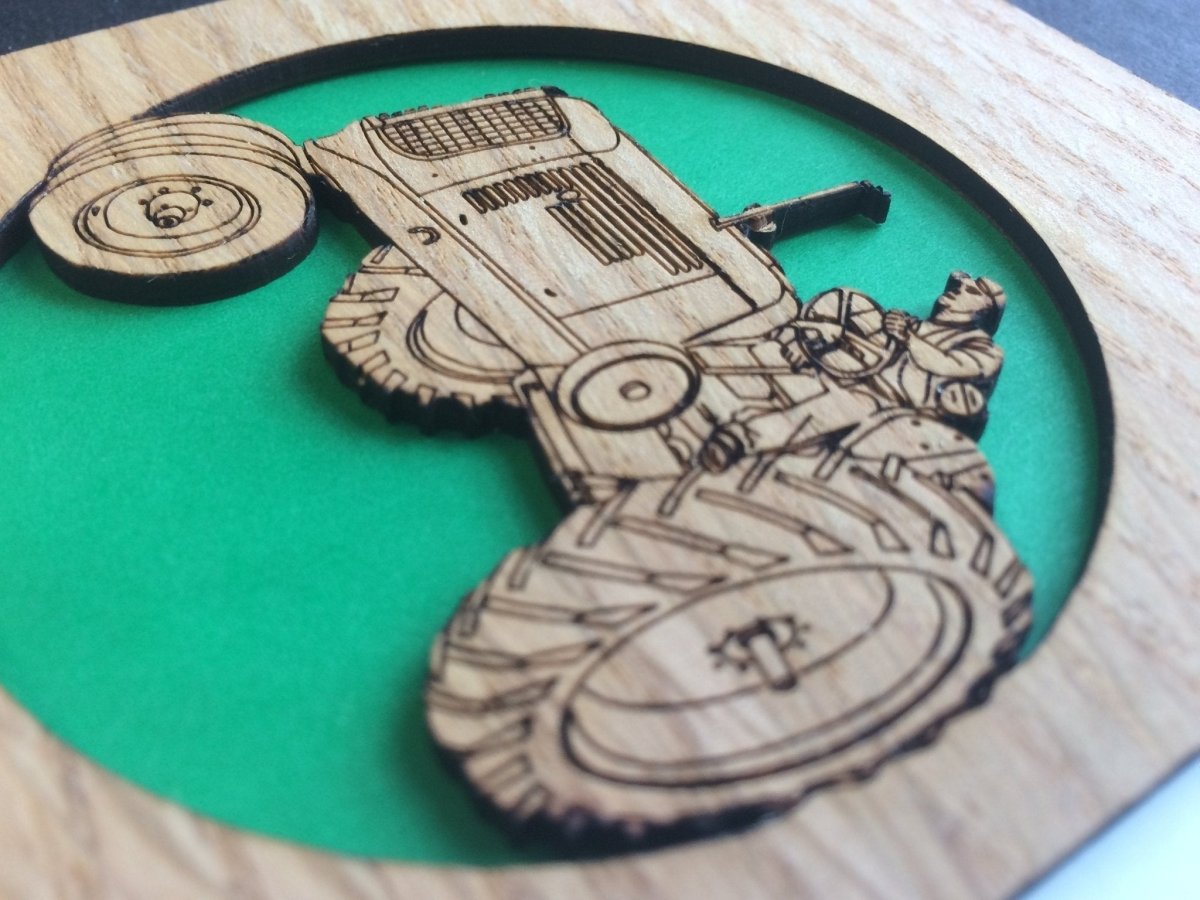 Farm Tractor Picture Frame - 5x7 Frame Hold 3x4 Photo - Legacy Images - Picture Frames - 5x7 picture frame farm father's day gift laser engraved