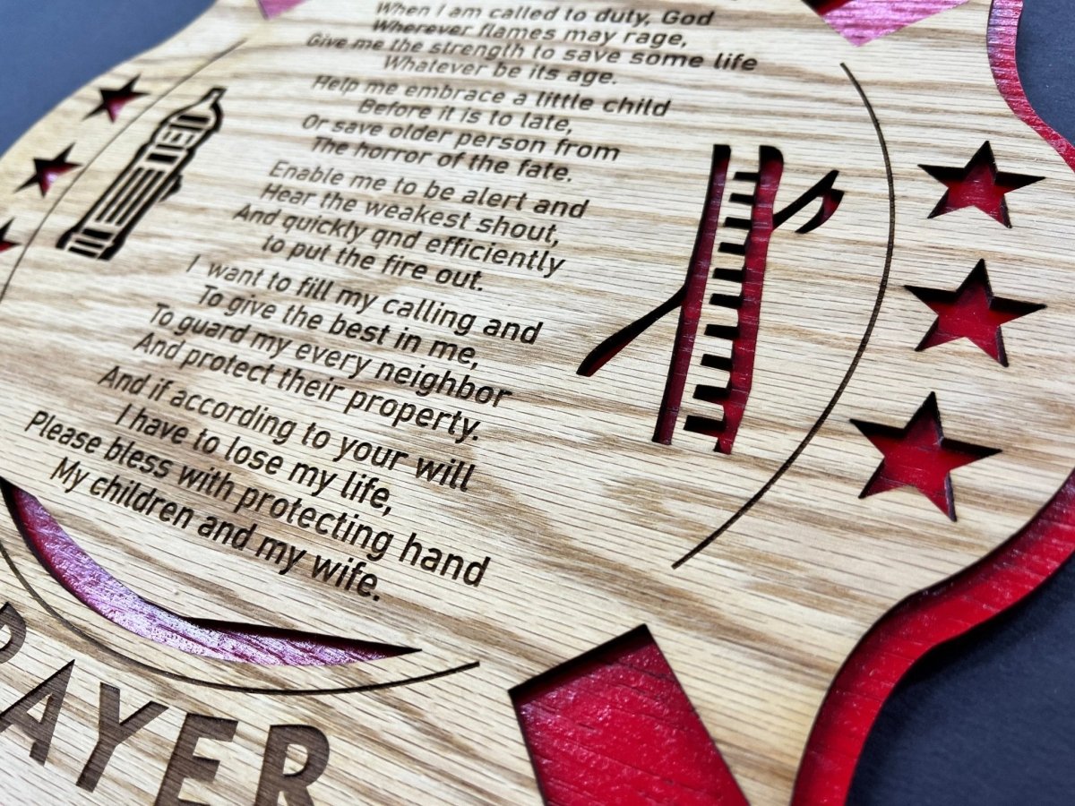 Fireman's Prayer Sign - Legacy Images - Novelty Signs - firefighter occupations sign laser engraved