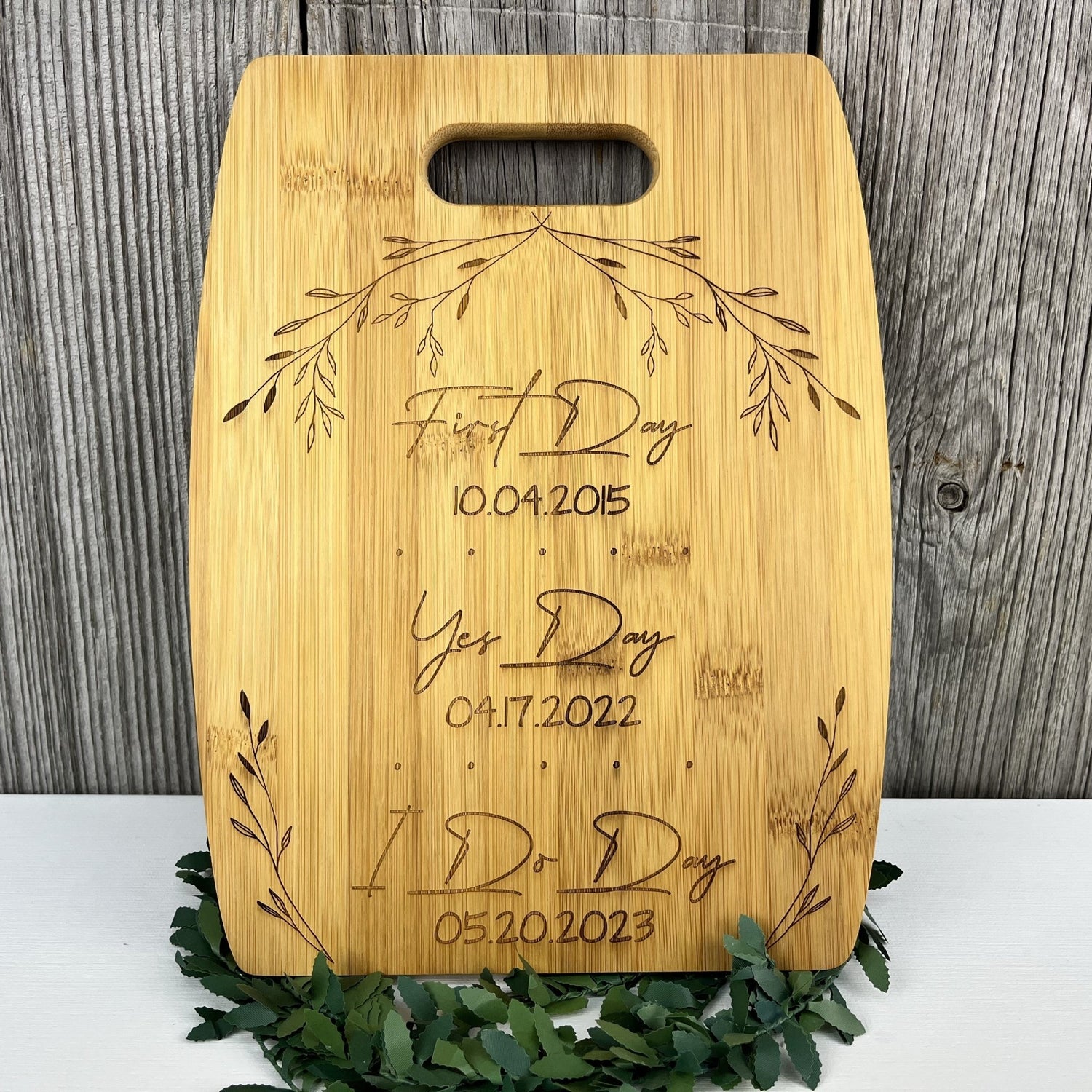 First Day - Yes Day - I Do Day Décor - Personalized Wedding Date Cutting Board - Legacy Images - Cutting Boards