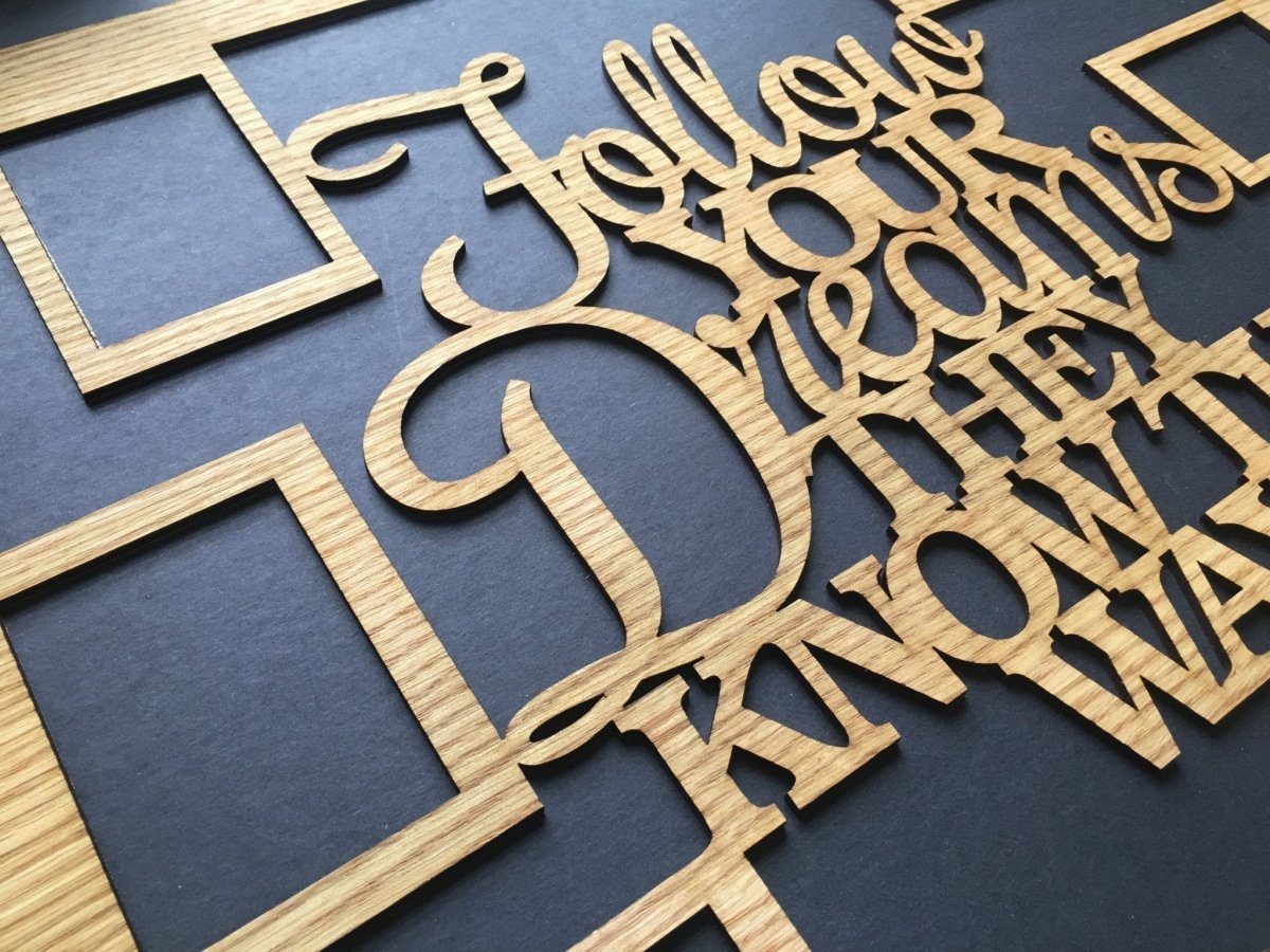 Follow Your Dreams Collage Picture Frame 16"x20" - Legacy Images - Picture Frames - 16x20 picture frame collage frame follow your dreams laser engraved