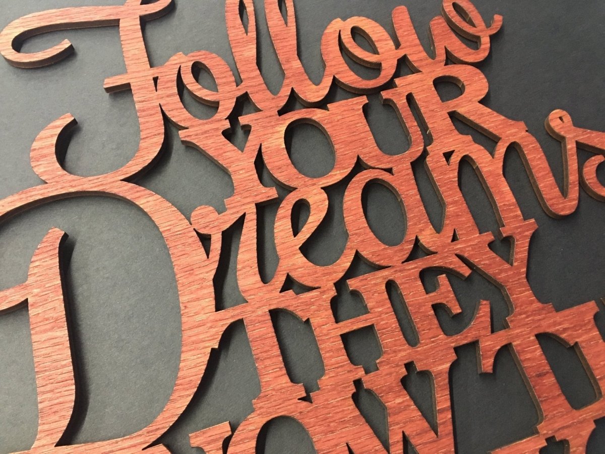Follow Your Dreams Sign Wall Decor - Legacy Images - Novelty Signs - cord follow your dreams sign laser engraved