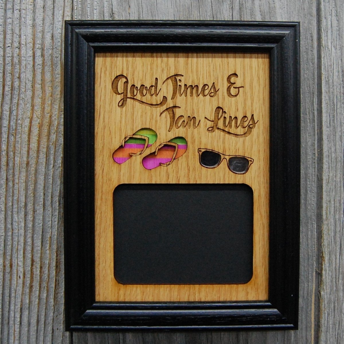Good Times & Tan Lines Picture Frame - 5x7 Frame Hold 3x4 Photo - Legacy Images - Picture Frames - 5x7 picture frame beach hobbies laser engraved