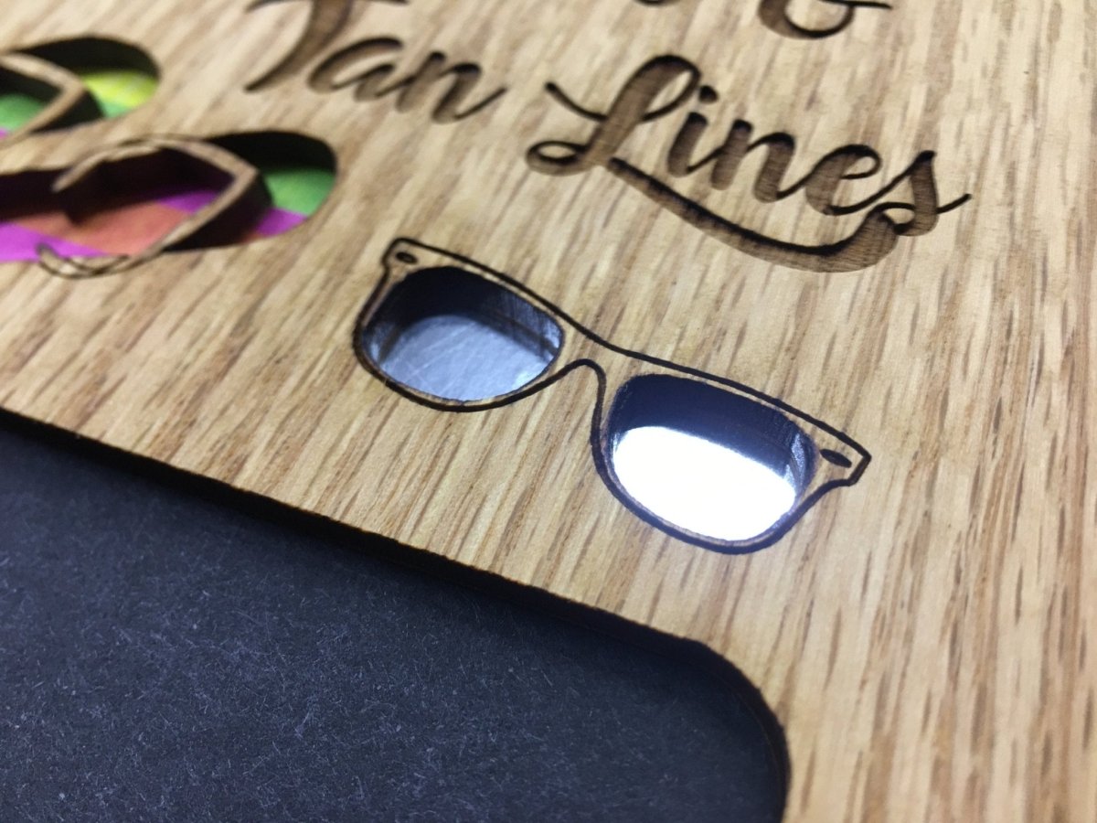 Good Times & Tan Lines Picture Frame - 5x7 Frame Hold 3x4 Photo - Legacy Images - Picture Frames - 5x7 picture frame beach hobbies laser engraved