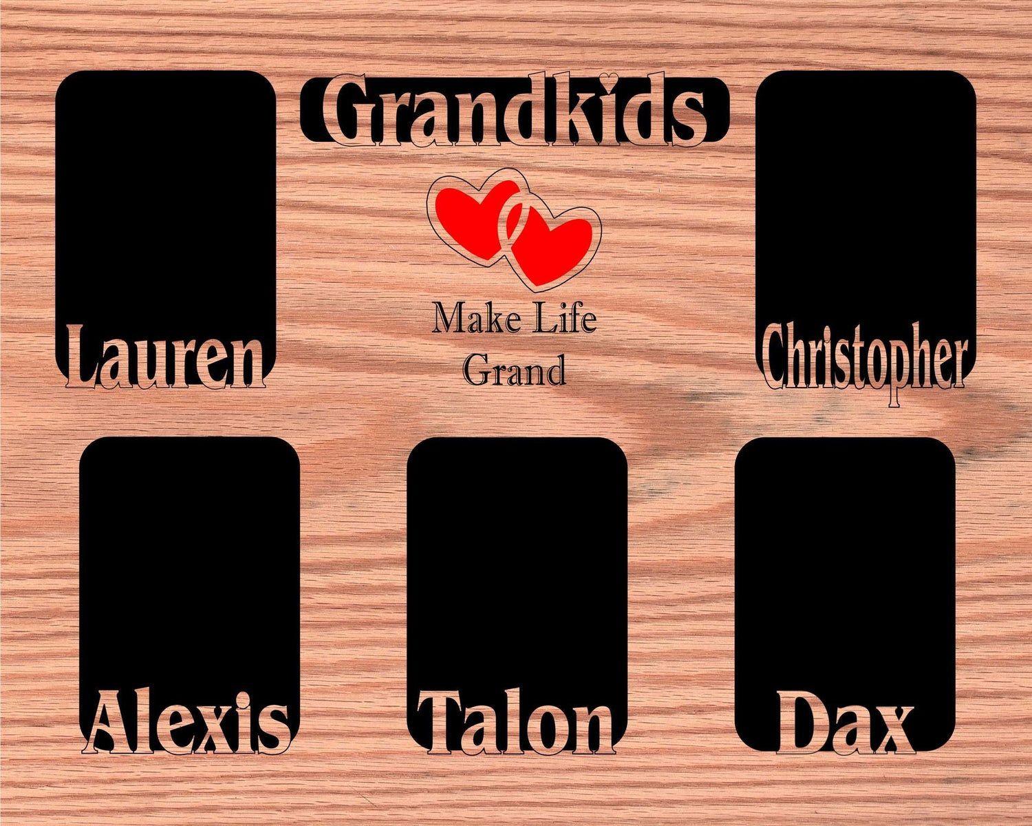 Grandkids Name Picture Frame 18x24 - Legacy Images - 18x24 picture frame custom grandkids family laser engraved