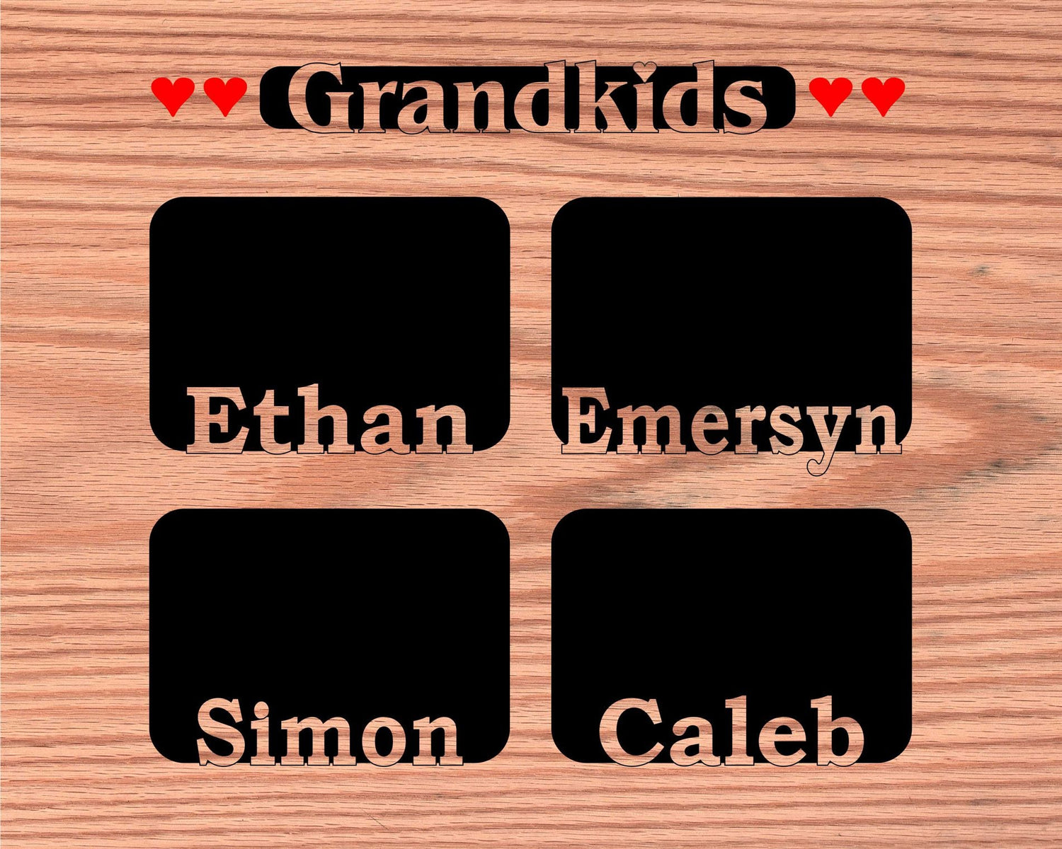 Grandkids Name Picture Frame 18x24 - Legacy Images - 18x24 picture frame custom grandkids family laser engraved