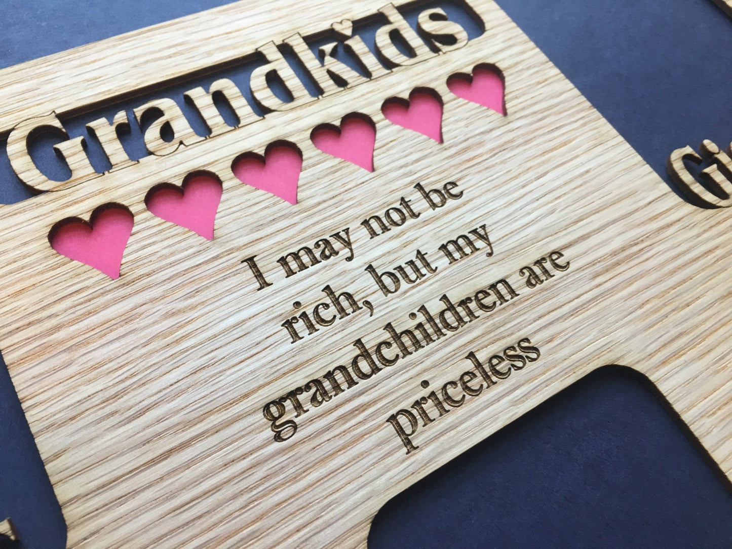 Grandkids Name Picture Frame 18x24 - Legacy Images - 18x24 picture frame custom grandkids family laser engraved