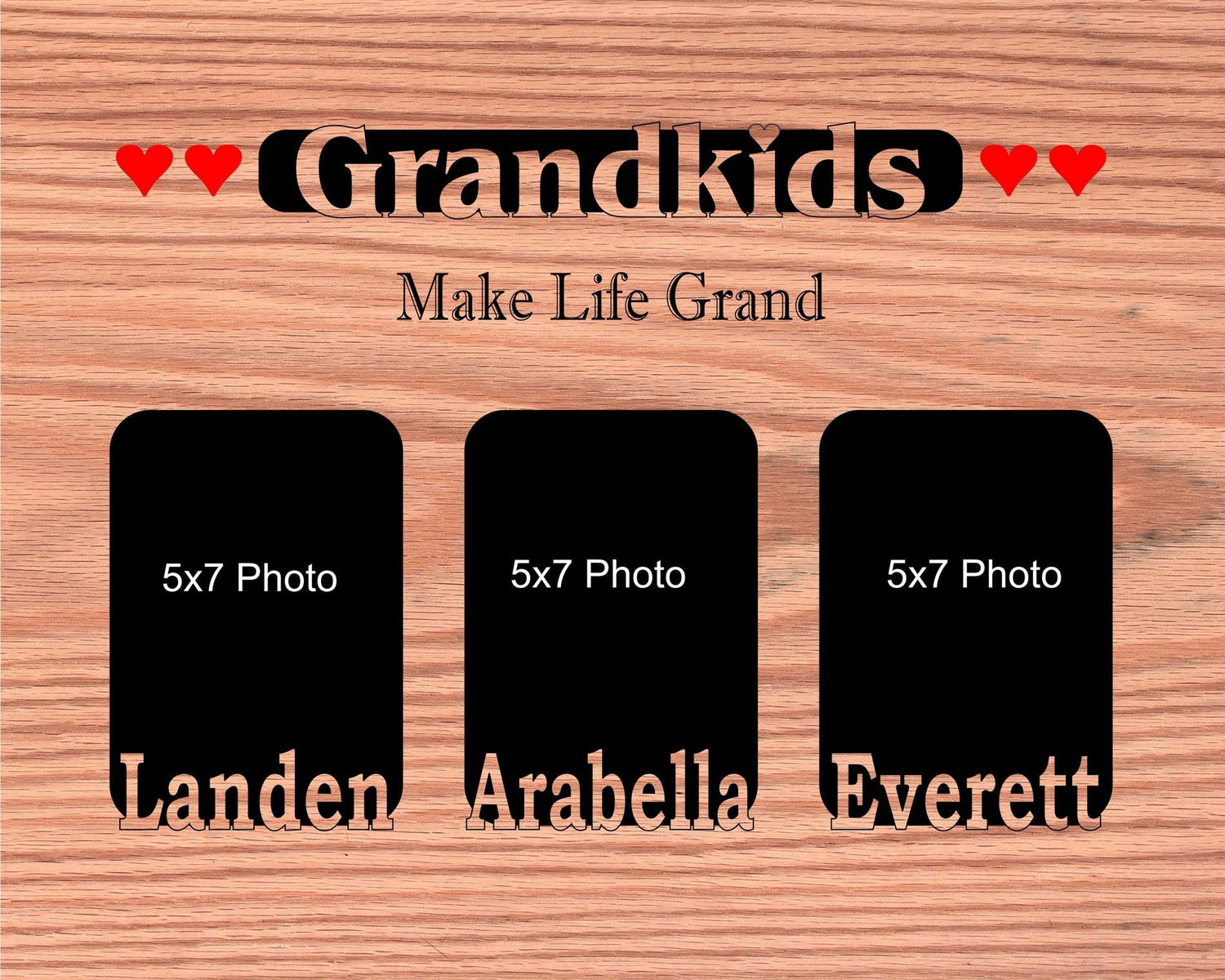 Grandkids Name Picture Frame 18x24 - Legacy Images - 18x24 picture frame custom grandkids family laser engraved