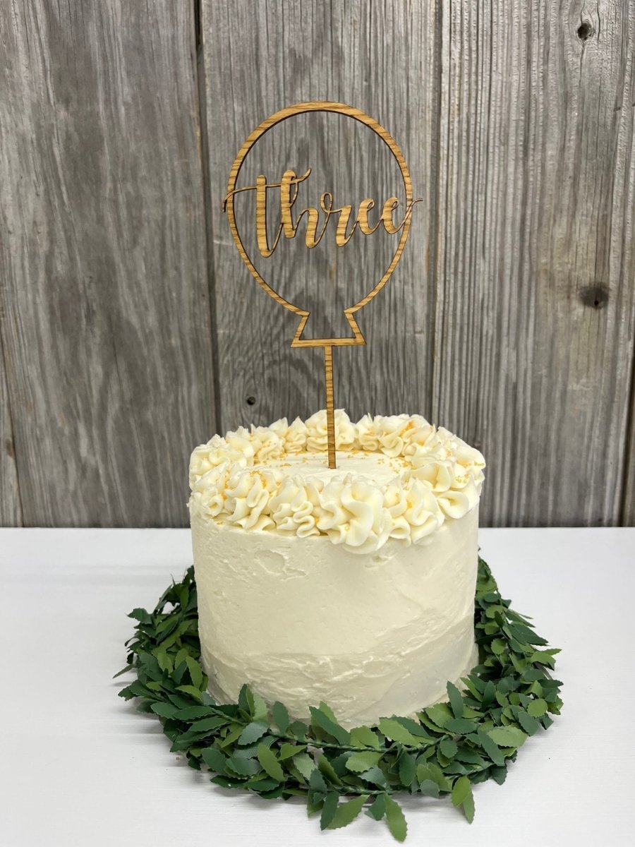 Happy Birthday Cake Topper - Balloon - Legacy Images - Cake Decorating Supplies - birthday cake topper laser engraved