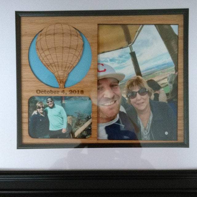 Hot Air Balloon Picture Frame - 8x10 Frame Hold 5x7 and 3x4 Photos - Legacy Images - Picture Frames - 8x10 picture frame hobbies hot air balloon laser engraved