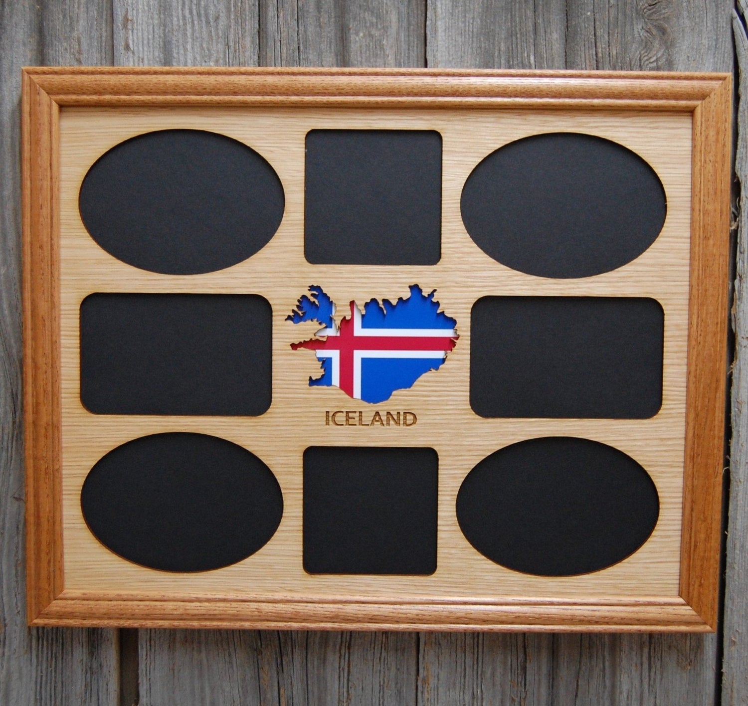 Iceland Picture Frame - 11x14 Frame holds 8 Photos - 11x14 Iceland Picture Frame, Picture Frame, home decor, laser engraved - Legacy Images - Legacy Images - Picture Frames