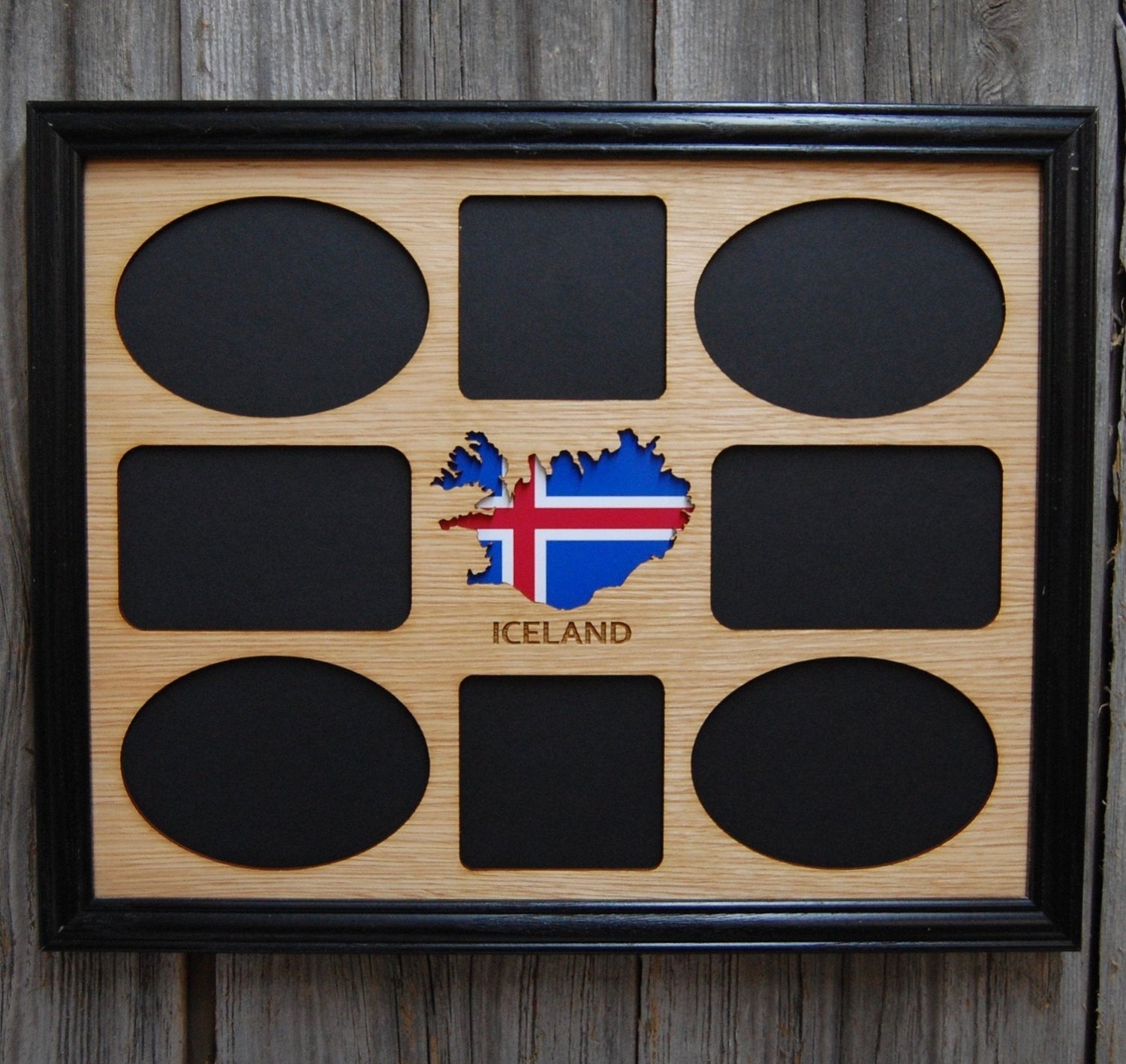 Iceland Picture Frame - 11x14 Frame holds 8 Photos - 11x14 Iceland Picture Frame, Picture Frame, home decor, laser engraved - Legacy Images - Legacy Images - Picture Frames