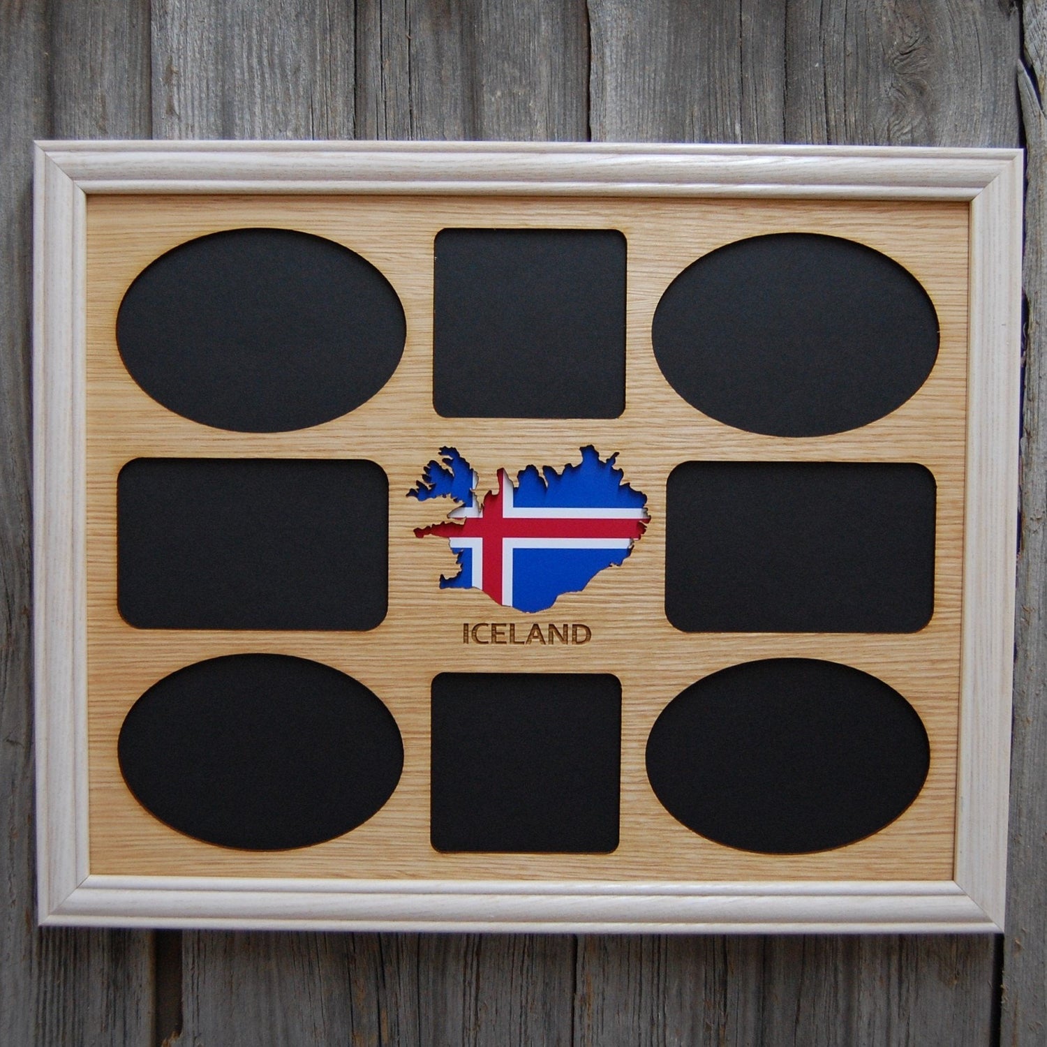 Iceland Picture Frame - 11x14 Frame holds 8 Photos - 11x14 Iceland Picture Frame, Picture Frame, home decor, laser engraved - Legacy Images - Legacy Images - Picture Frames
