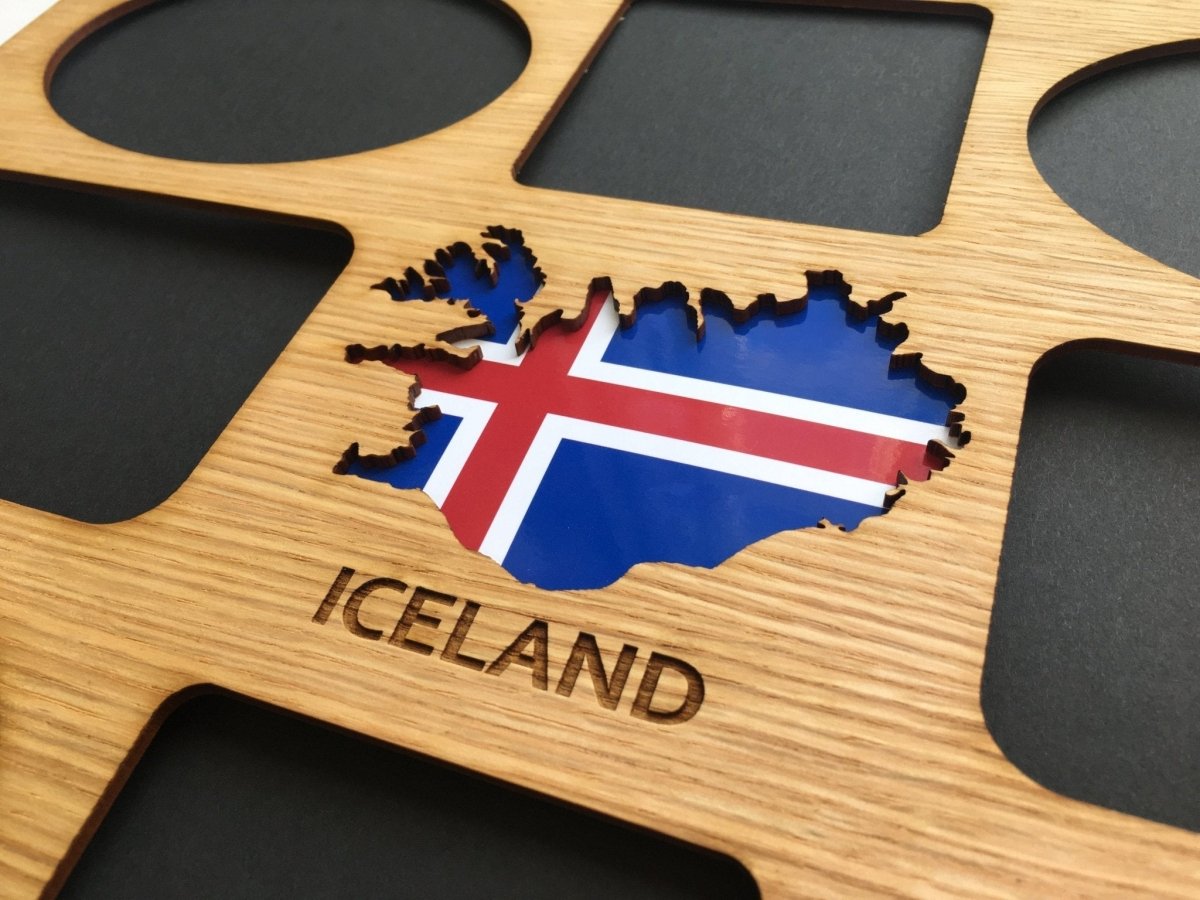 Iceland Picture Frame - 11x14 Frame holds 8 Photos - Legacy Images - Picture Frames - 11x14 Picture Frame country iceland laser engraved