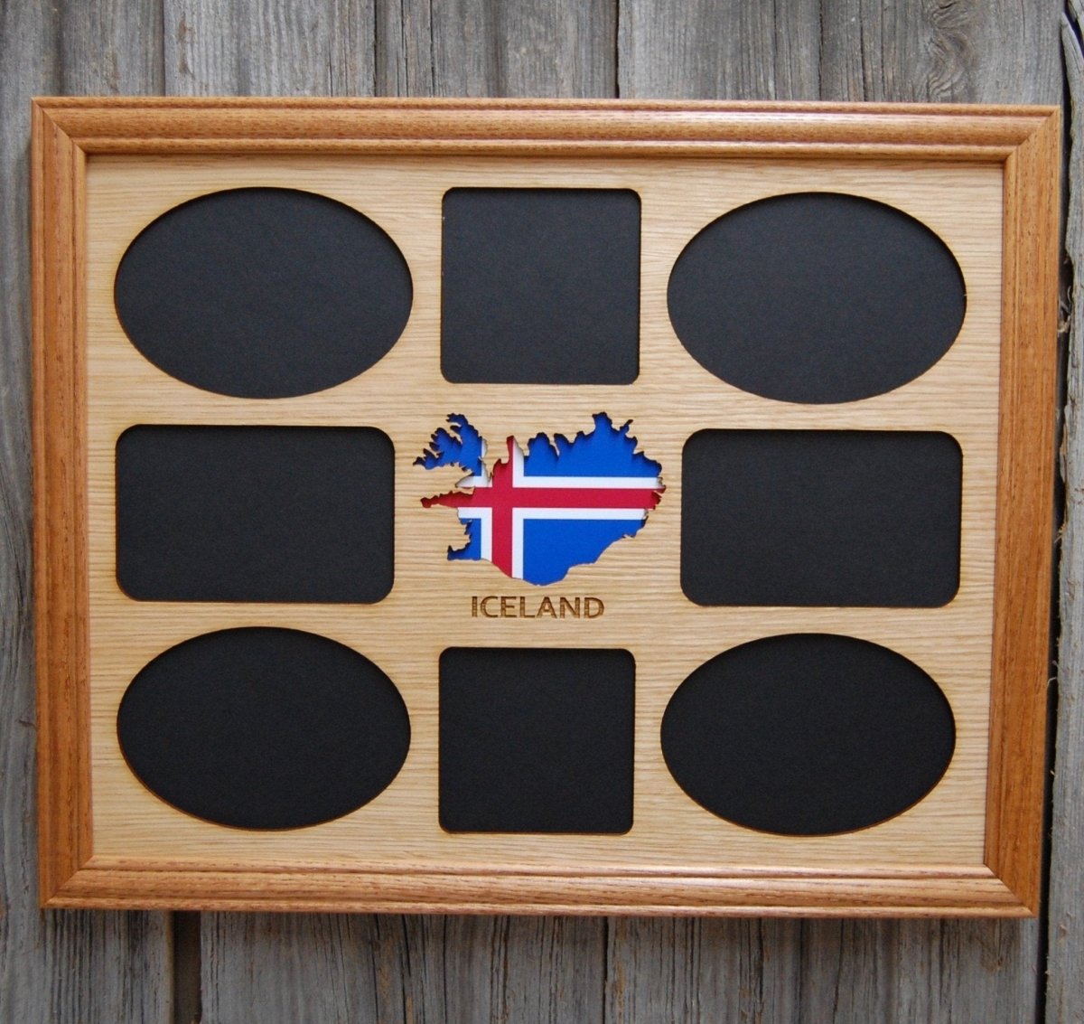 Iceland Picture Frame - 11x14 Frame holds 8 Photos - Legacy Images - Picture Frames - 11x14 Picture Frame country iceland laser engraved