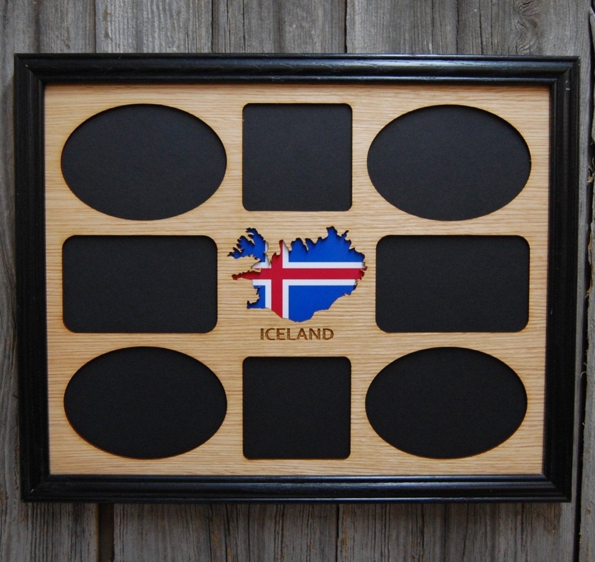 Iceland Picture Frame - 11x14 Frame holds 8 Photos - Legacy Images - Picture Frames - 11x14 Picture Frame country iceland laser engraved