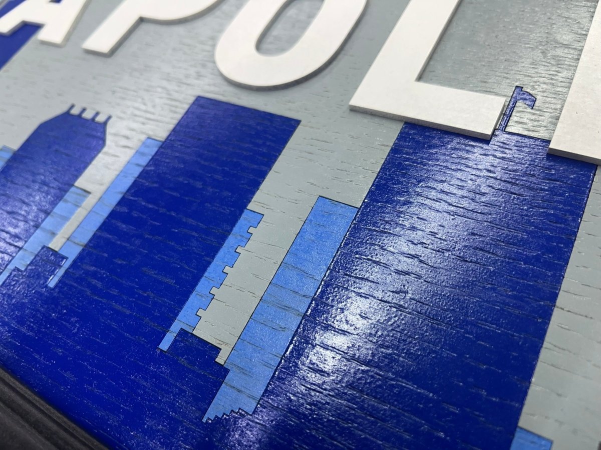 Indianapolis Skyline Sign - Legacy Images - Novelty Signs - sign skyline travel laser engraved