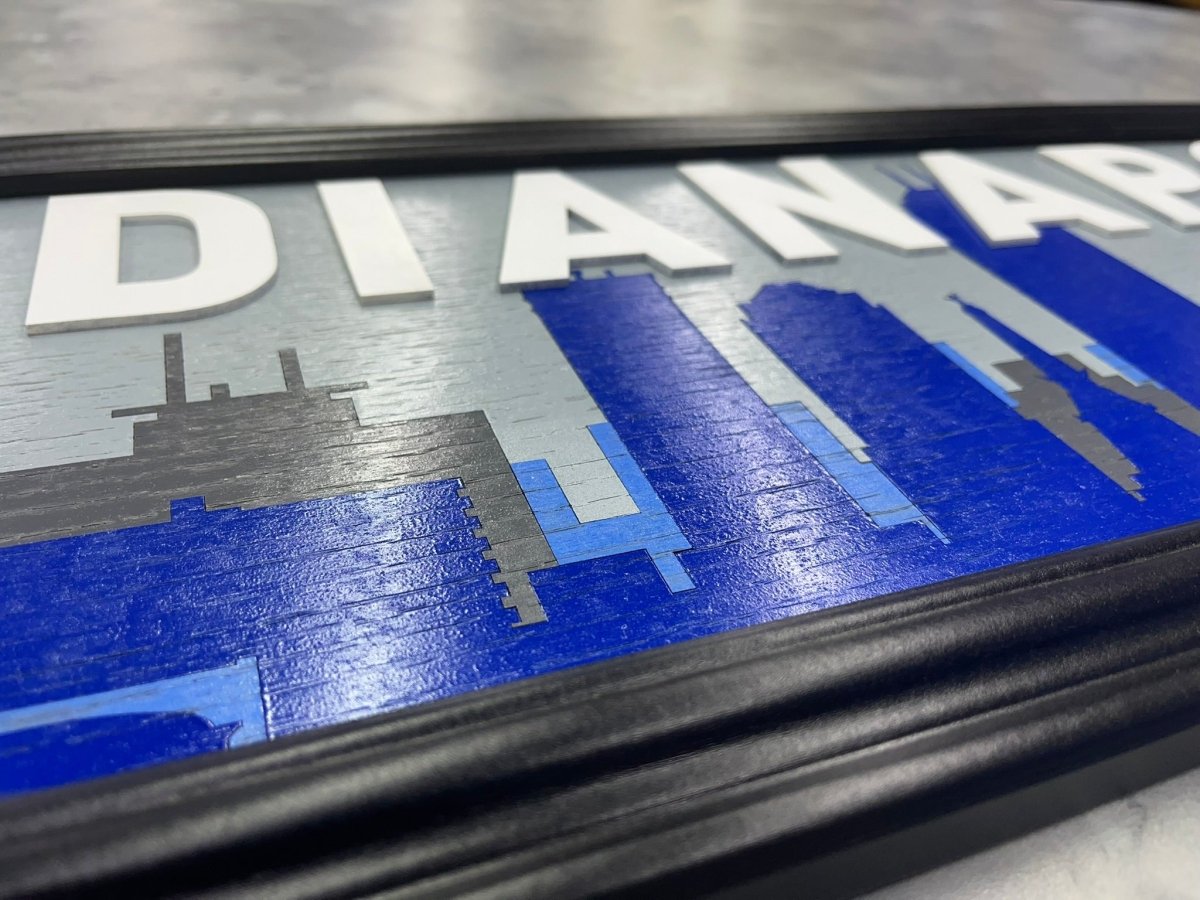 Indianapolis Skyline Sign - Legacy Images - Novelty Signs - sign skyline travel laser engraved