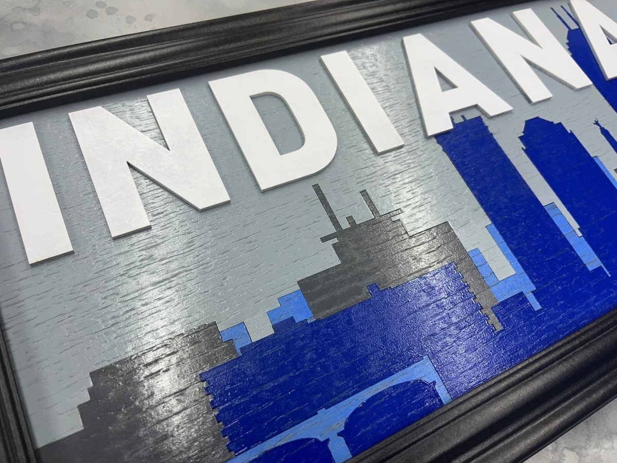 Indianapolis Skyline Sign - Legacy Images - Novelty Signs - sign skyline travel laser engraved