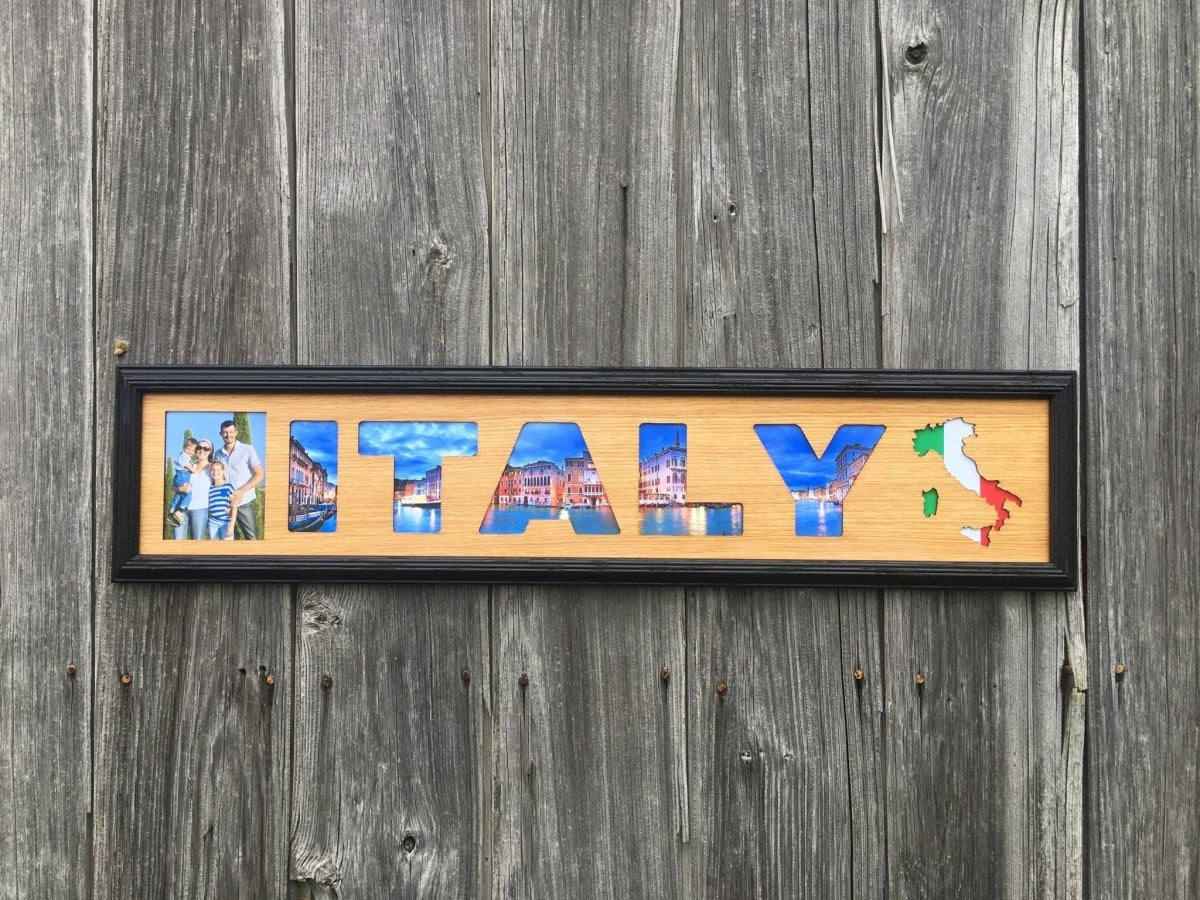 Italy Picture Frame - 6"x32" holds 4x6 Pictures - Legacy Images - Picture Frames - 6x32 picture frame country italy laser engraved