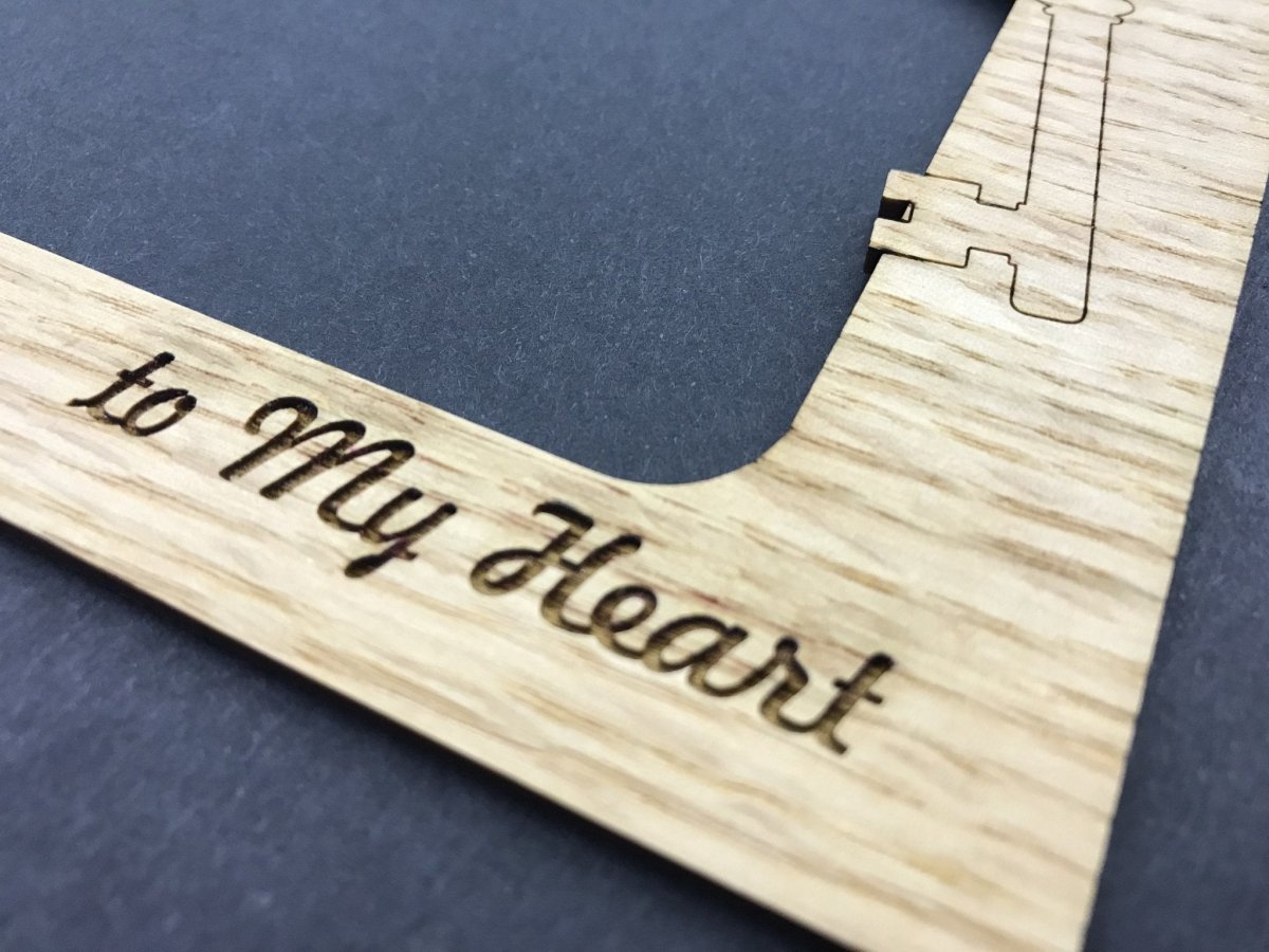 Key To My Heart Picture Frame - 5x7 Frame Hold 4x6 Photo - Legacy Images - Picture Frames - 5x7 picture frame family holiday laser engraved