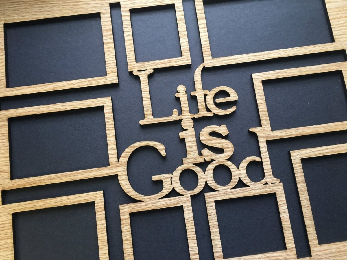 Life Is Good Collage Picture Frame 16"x20" - Legacy Images - Picture Frames - 16x20 picture frame collage frame gifts for him laser engraved