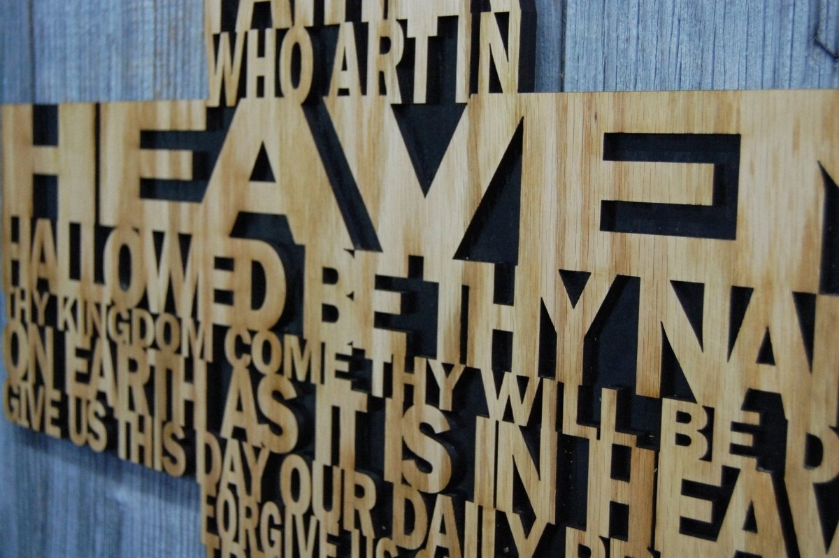 Lord's Prayer Cross - Legacy Images - Novelty Signs - cross religious sign laser engraved