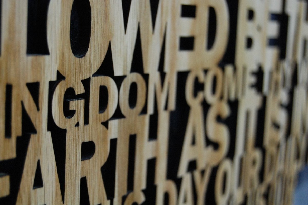 Lord's Prayer Cross - Legacy Images - Novelty Signs - cross religious sign laser engraved