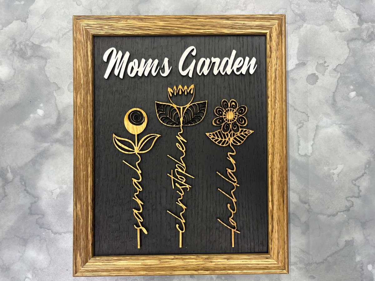 Mom's Garden Personalized Sign - Legacy Images - Novelty Signs - family FCS mother's day gift laser engraved