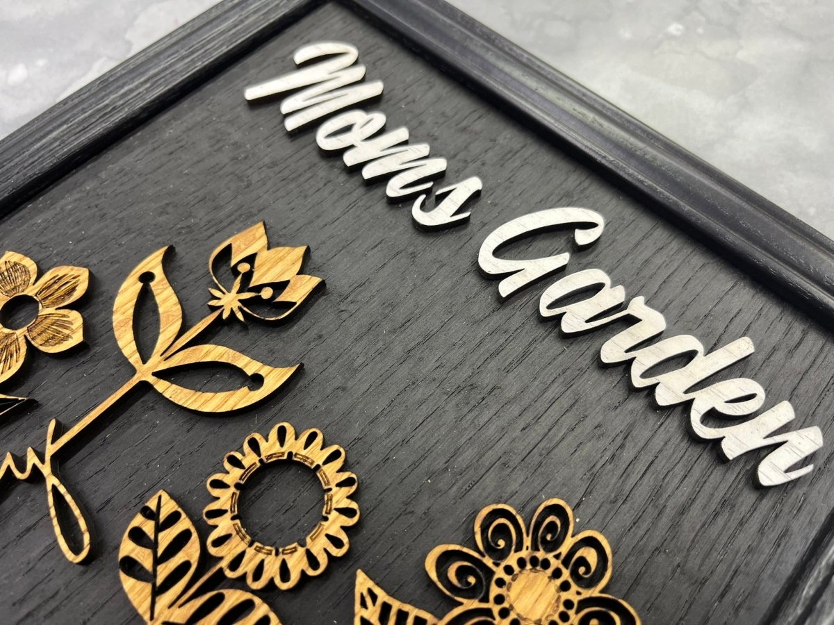 Mom's Garden Personalized Sign - Legacy Images - Novelty Signs - family FCS mother's day gift laser engraved