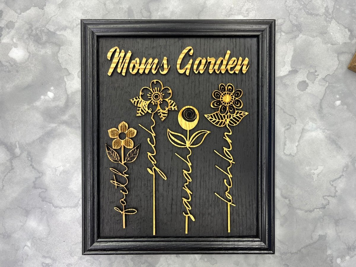 Mom's Garden Personalized Sign - Legacy Images - Novelty Signs - family FCS mother's day gift laser engraved
