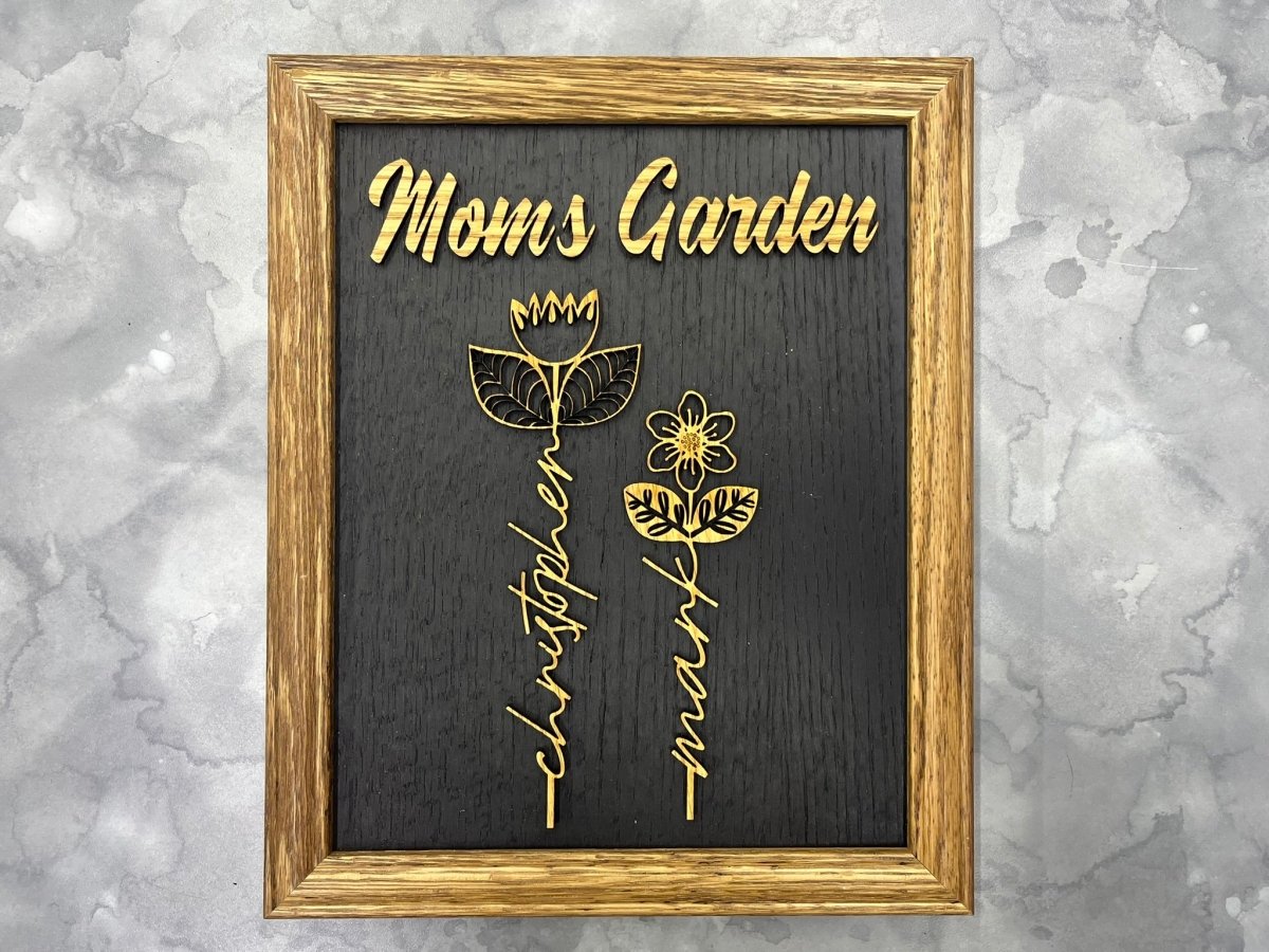 Mom's Garden Personalized Sign - Legacy Images - Novelty Signs - family FCS mother's day gift laser engraved
